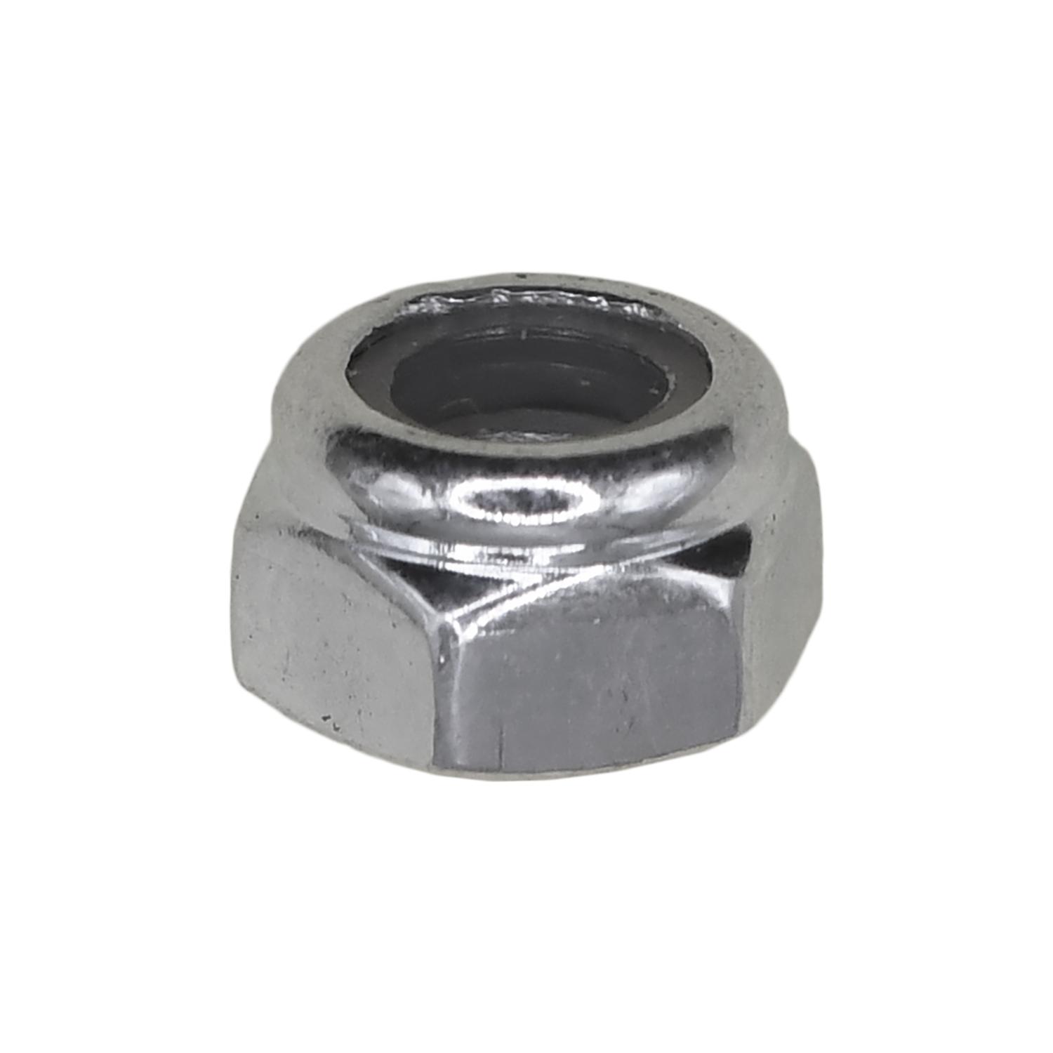 100 pcs/pk- M5-0.80 5mm-.8 Metric Nylon Insert Lock Nut DIN 985, Material Heat Treated Alloy Steel, Finish Zinc
