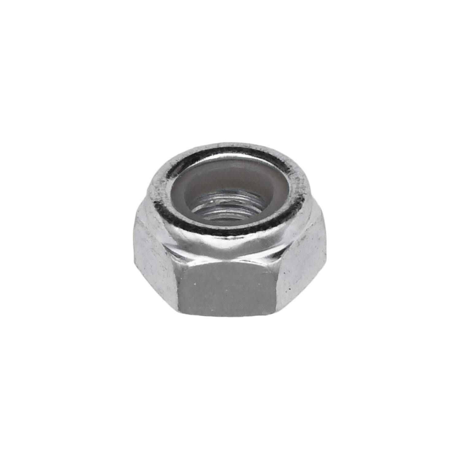 100 pcs/pk- M6-1.0 6mm-1.0 Metric Nylon Insert Lock Nut DIN 985, Material Heat Treated Alloy Steel, Finish Zinc
