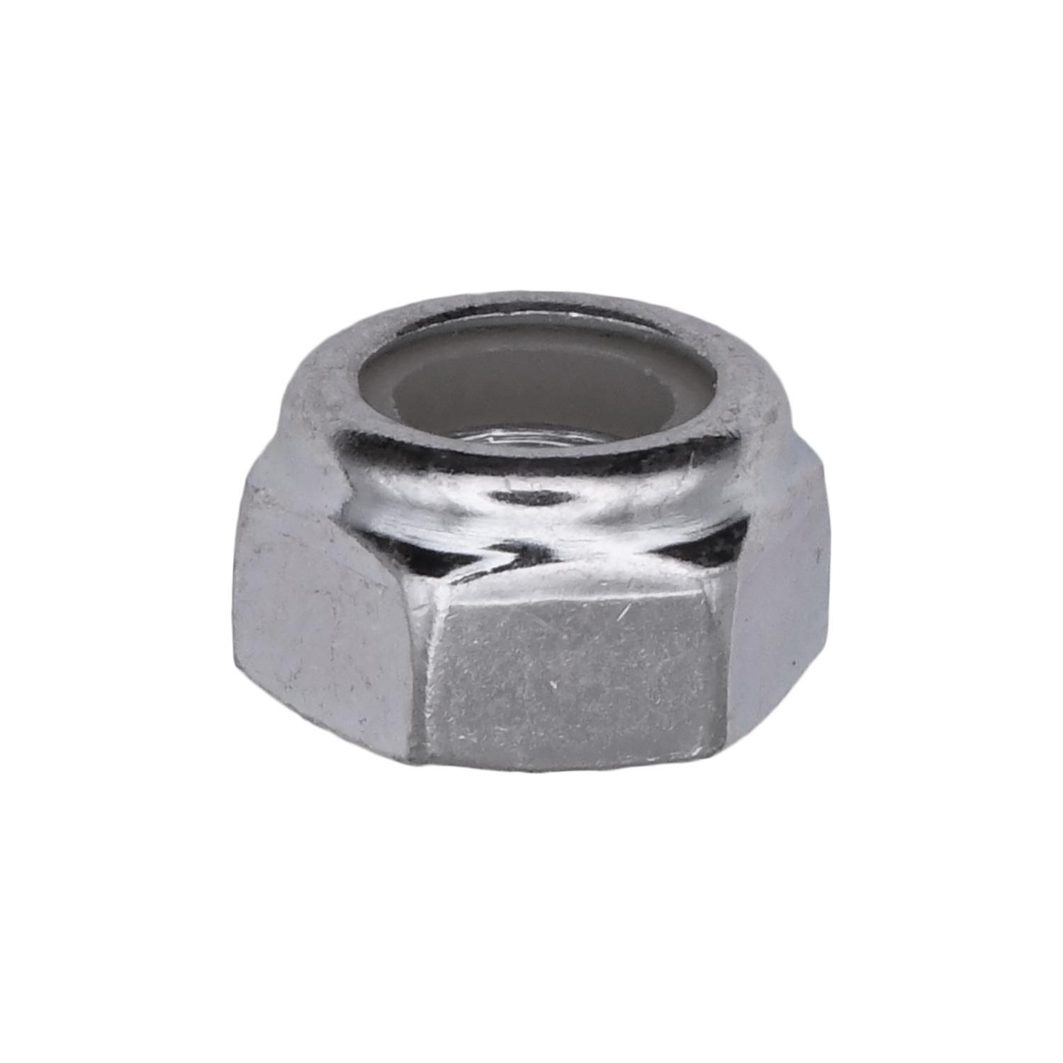 100 pcs/pk- M8-1.25 8mm-1.25 Metric Nylon Insert Lock Nut DIN 985, Material Heat Treated Alloy Steel, Finish Zinc