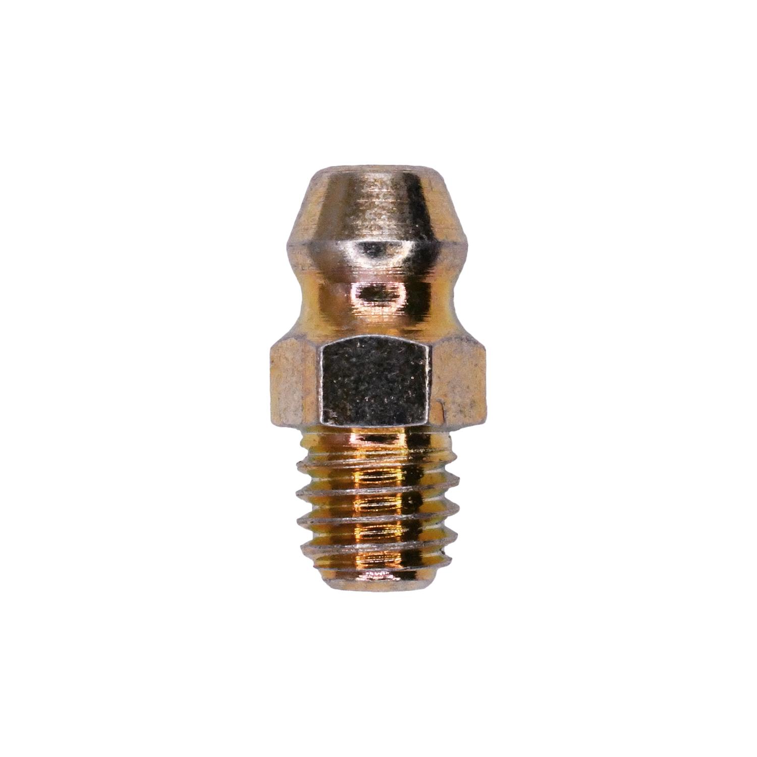 5 pcs/pk- M6-1.0 Grease Fitting 6mm-1.0 Str DIN 71412 (8601), Overall Length 14mm, Finish Plated, Type Straight