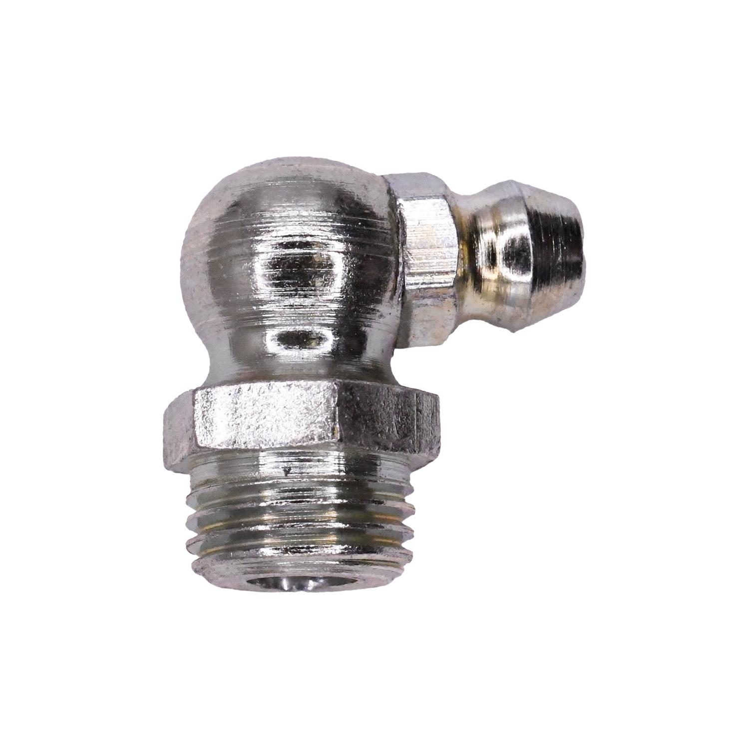 5 pcs/pk- M10-1.0 Grease Fitting 10mm-1.0 90 Degree Plated (9390), Overall Length 19mm, Type 90 Degrees