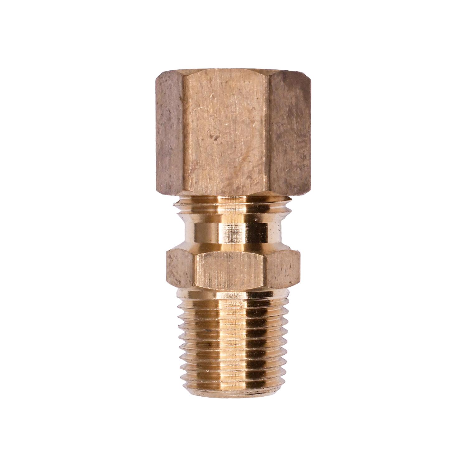 5 pcs/pk- Brass Male Compression To Pipe Adapter 1/4