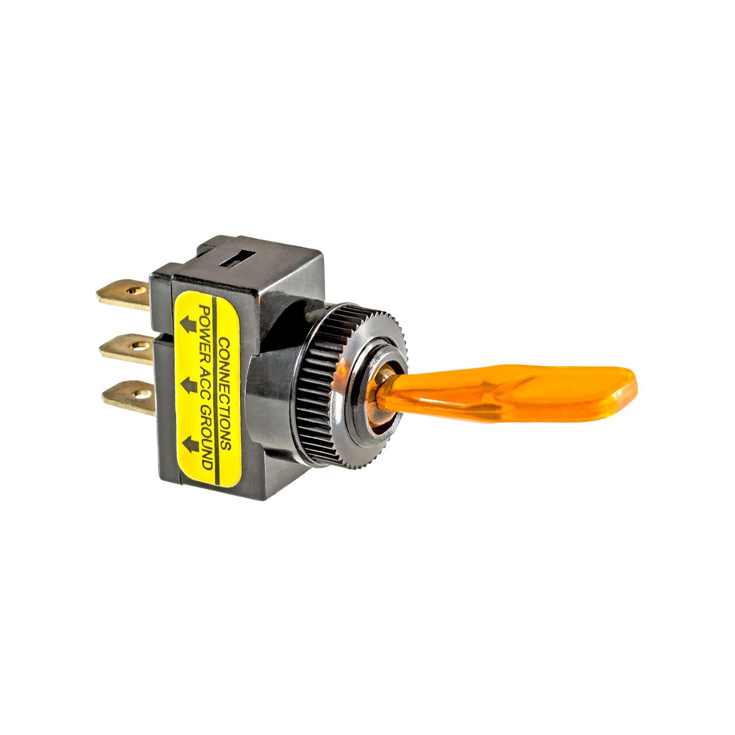 1 pcs/pk- Illuminated Toggle Switch Amber