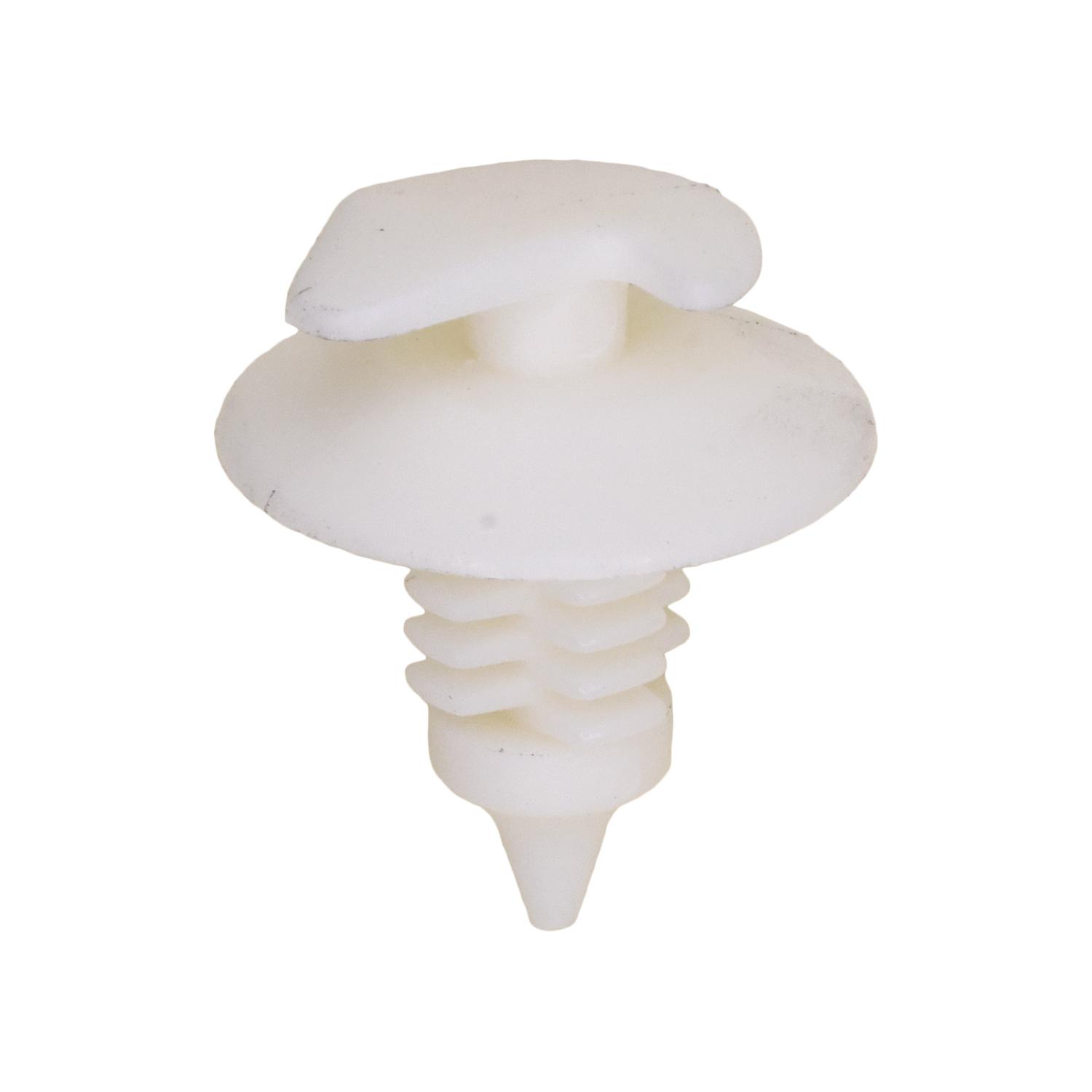 50 pcs/pk- Trim Panel Retainer 19mm Head Diameter 18mm Length, Material Nylon, Color White, Type Double Head