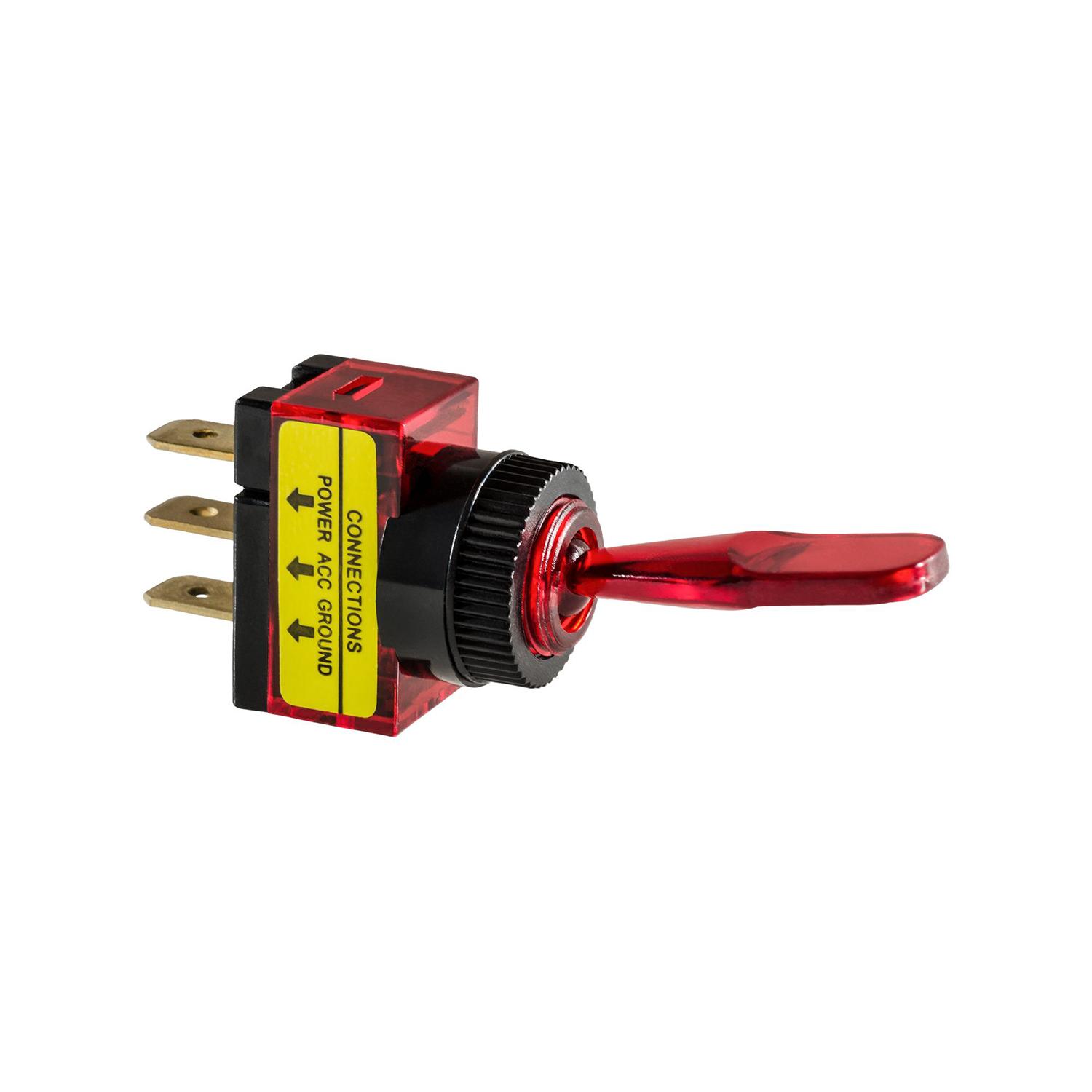 1 pcs/pk- Illuminated Toggle Switch-Red
