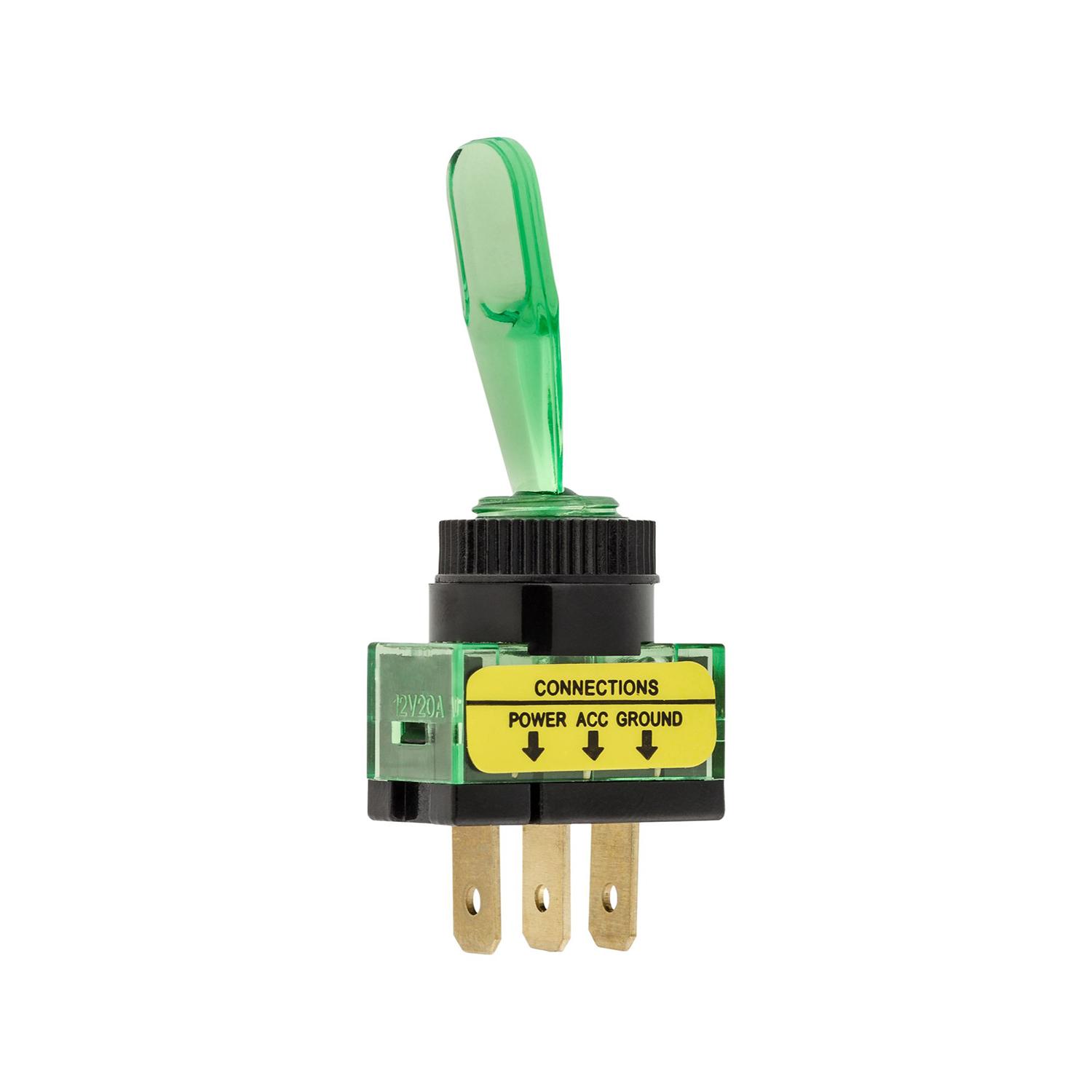 1 pcs/pk- Illuminated Toggle Switch-Green