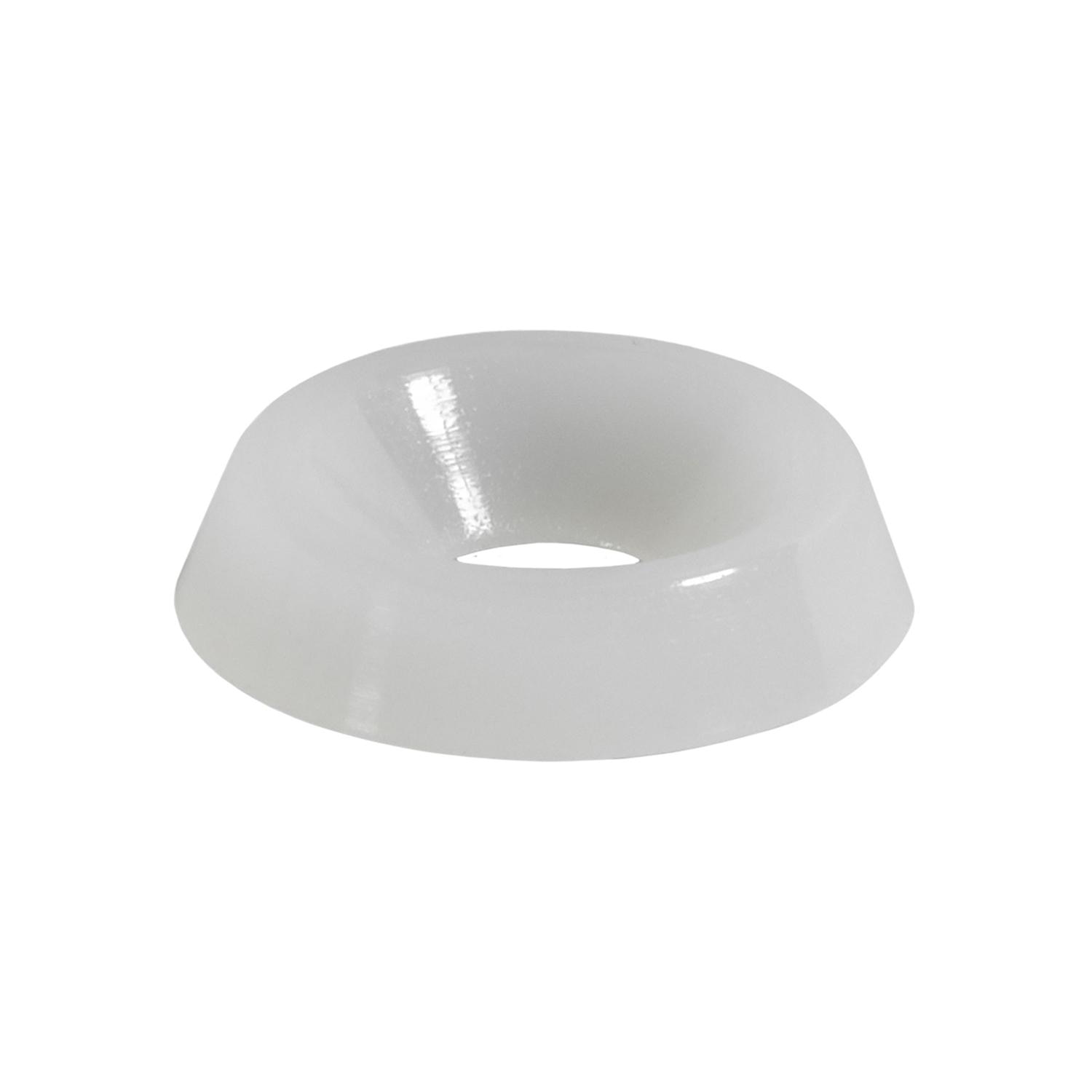 50 pcs/pk- #8 Nylon Finishing Washer - Natural, Thickness 0.115
