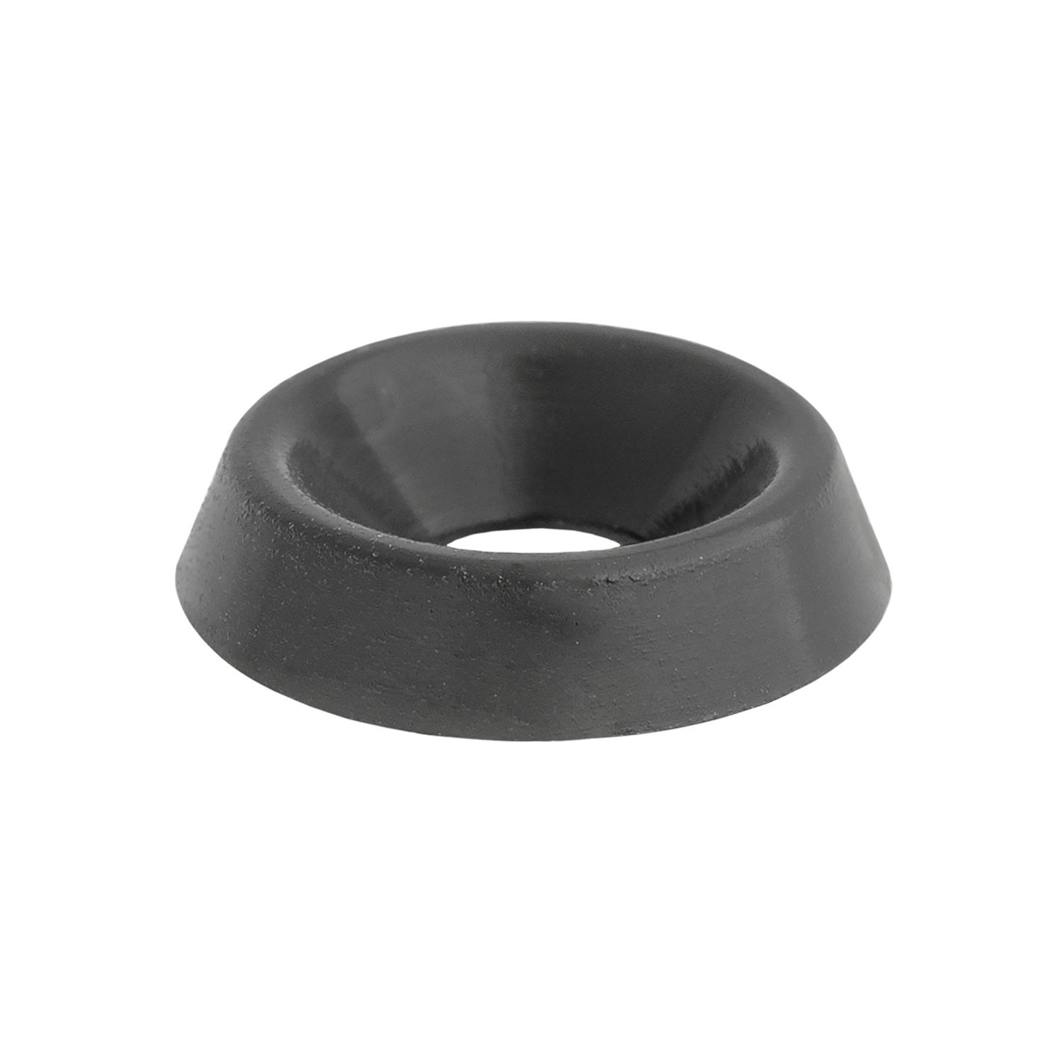 50 pcs/pk- #8 Nylon Finishing Washer - Black, Thickness 0.115