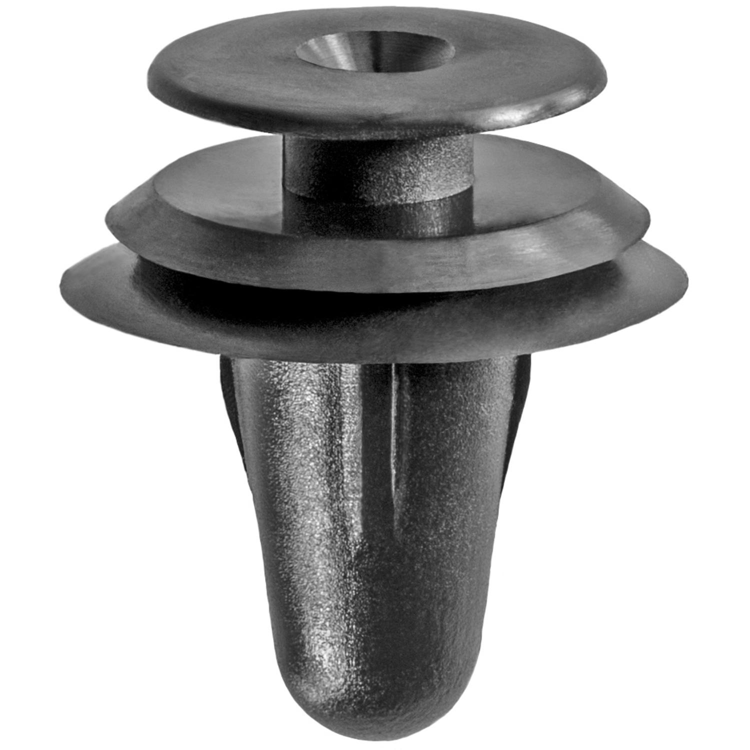 25 pcs/pk- Door Trim Panel Retainer 20.5mm Length, Rivet Length 14mm, Material Nylon, Color Black, Type Triple Head