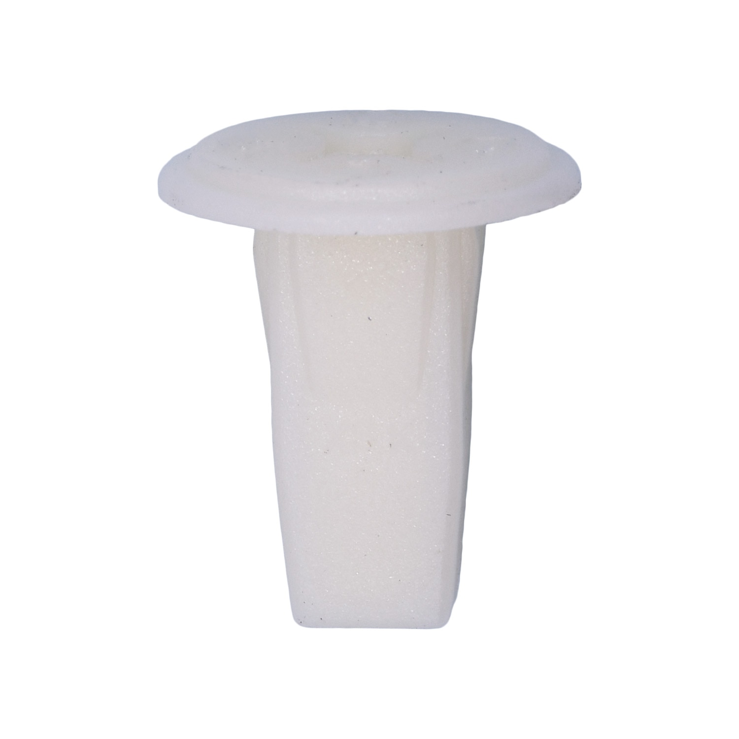 25 pcs/pk- Screw Grommet #6 Screw Size, Head Diameter 14mm, Rivet Length 15mm, Hole Size 7mm x 7mm, Material Nylon, Color Natural