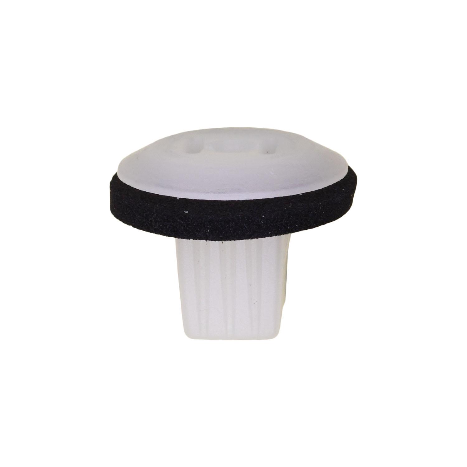 25 pcs/pk- #6 Screw Grommet with Sealer, Head Diameter 14mm, Rivet Length 10mm, Hole Size 7mm Square, Material Nylon, Color White