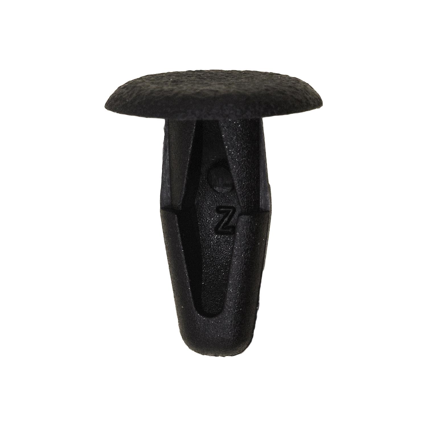 50 pcs/pk- Retaining Clip 11mm Head Diameter 13mm Length, Material Nylon, Color Black, Type Single Head