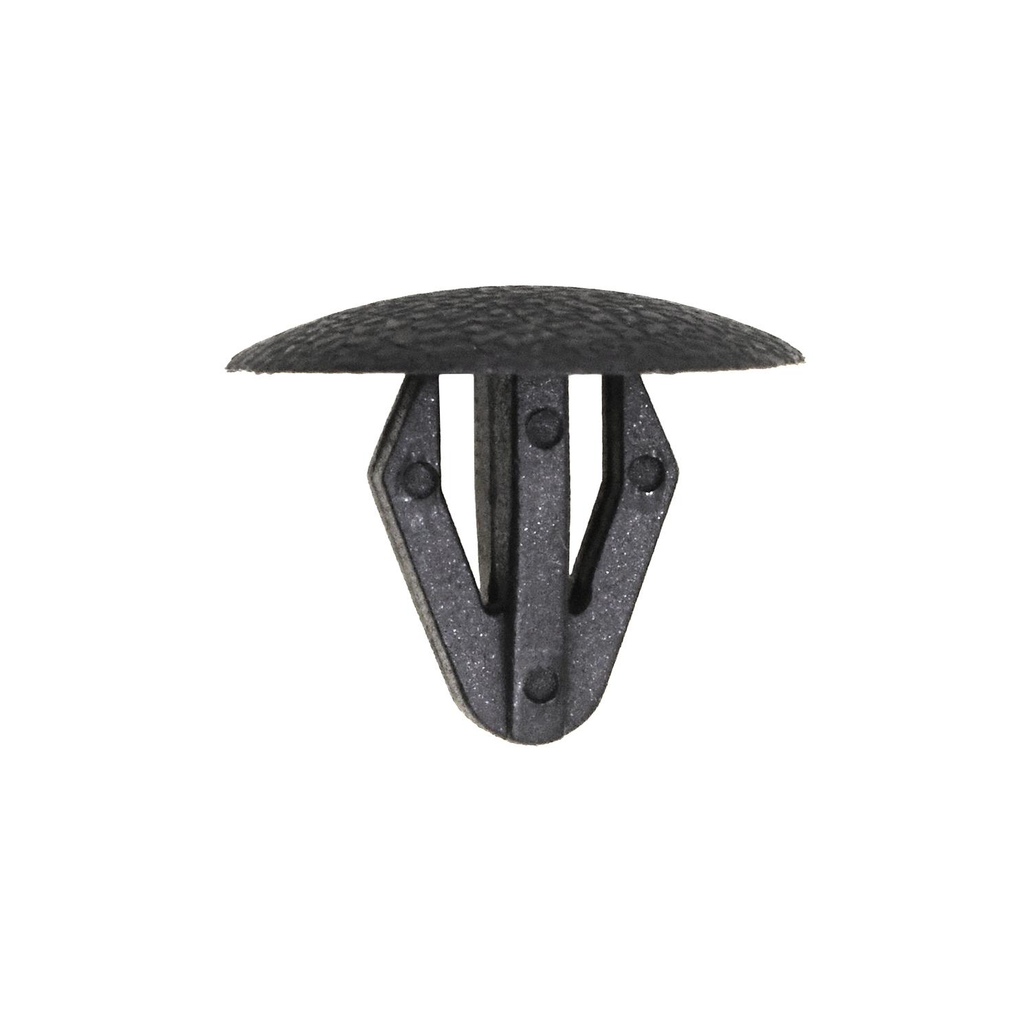 50 pcs/pk- Retaining Clip 18mm Head Diameter 12mm Length, Material Nylon, Color Black, Type Single Head