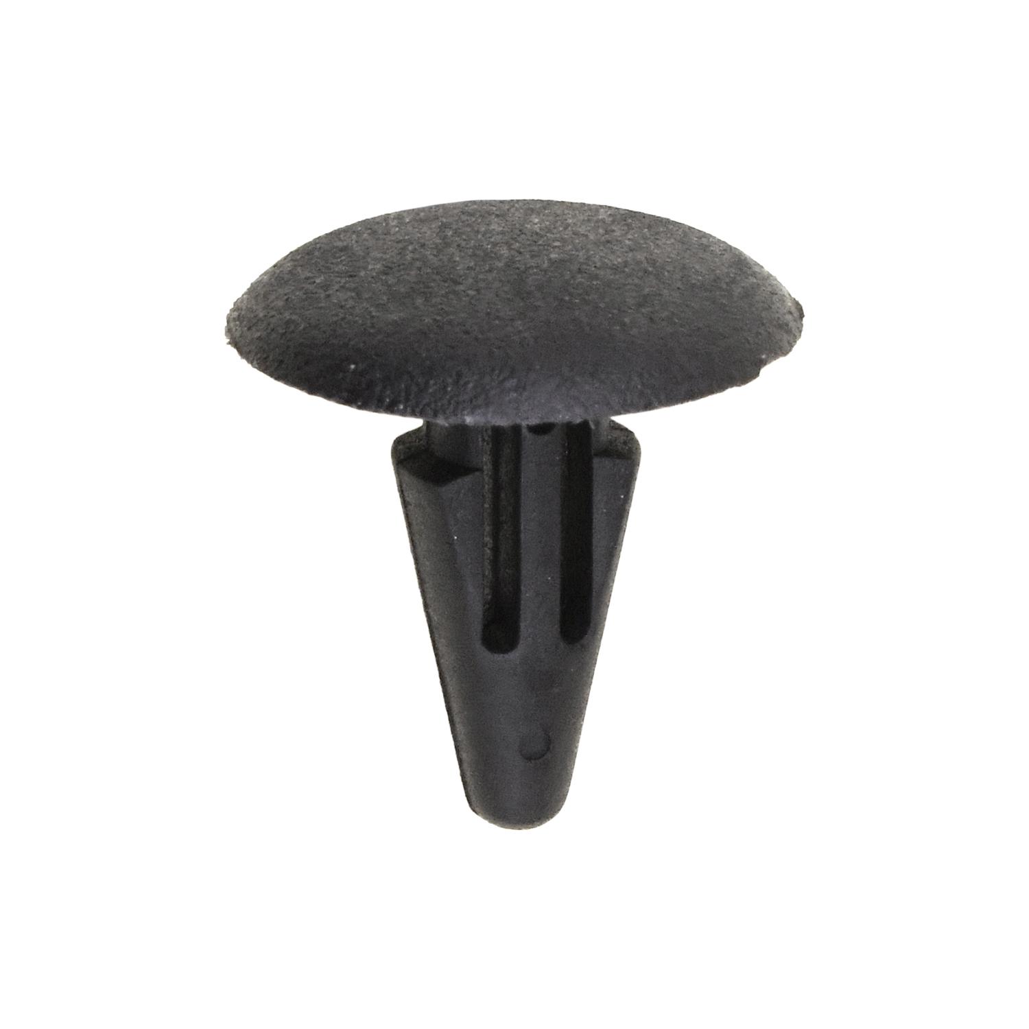 25 pcs/pk- Retaining Clip 16mm Head Diameter 15mm Length, Material Nylon, Color Black, Type Single Head
