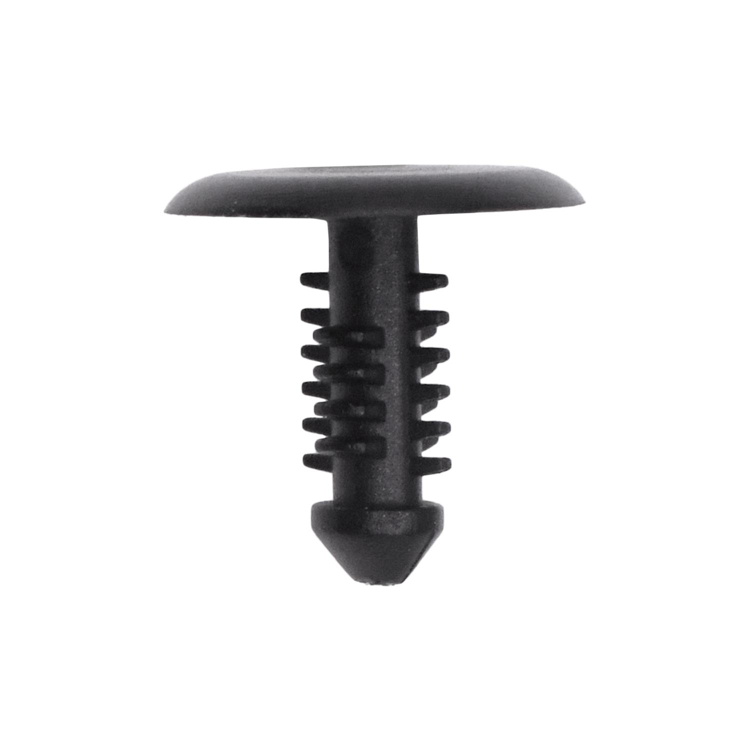 50 pcs/pk- Trim Panel Retainer 12mm Head Diameter 10mm Length, Material Nylon, Color Black, Type Single Head