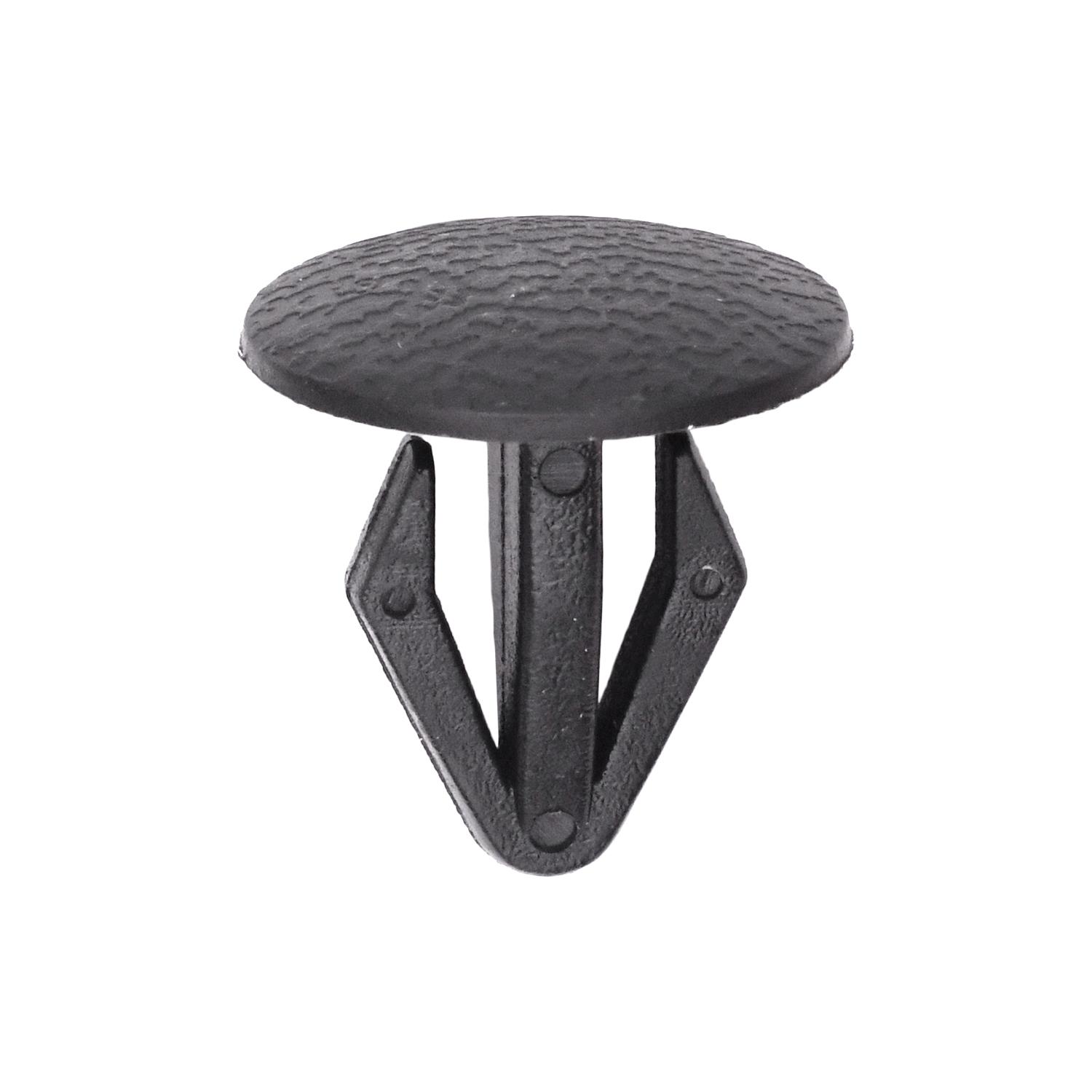 25 pcs/pk- Retaining Clip 18mm Head Diameter 18mm Length, Material Nylon, Color Black, Type Single Head