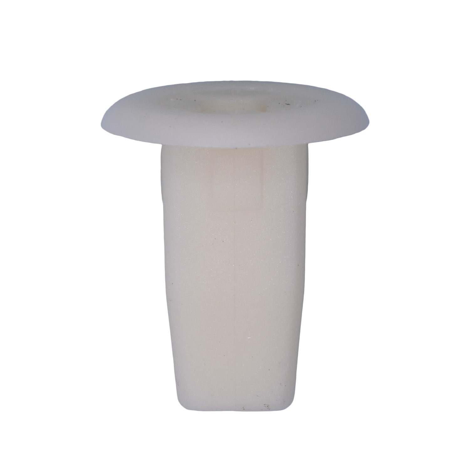 25 pcs/pk- #8 Screw Grommet 16mm Head Diameter 17mm Length, Hole Size 8mm Square, Material Nylon, Color White