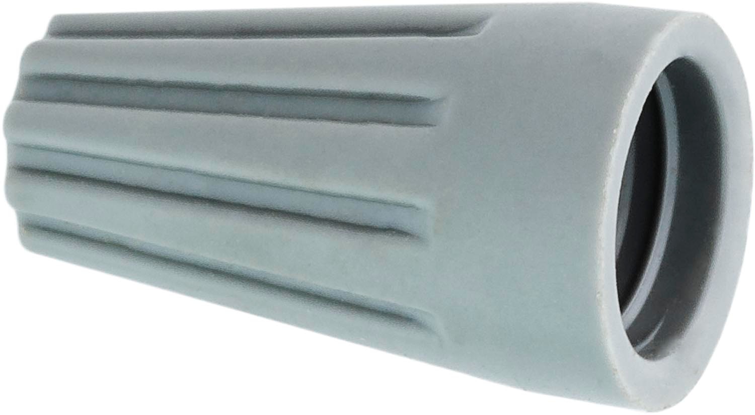 100 pcs/pk- Gray Wire Nut Connectors, Wire Gauge 18 to 16