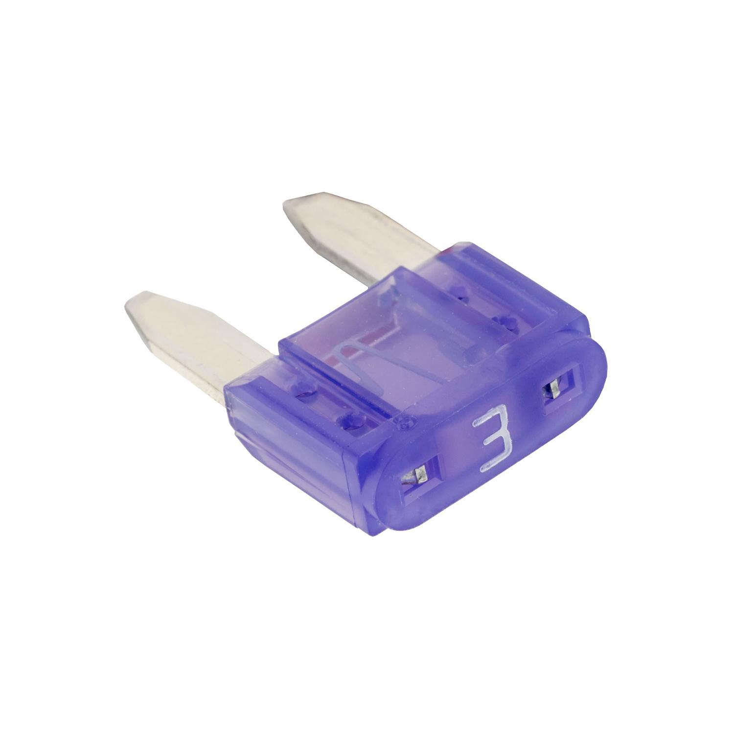 5 pcs/pk- Fuse - 3 Amps, Color Purple, Type Mini (ATM) Fuse