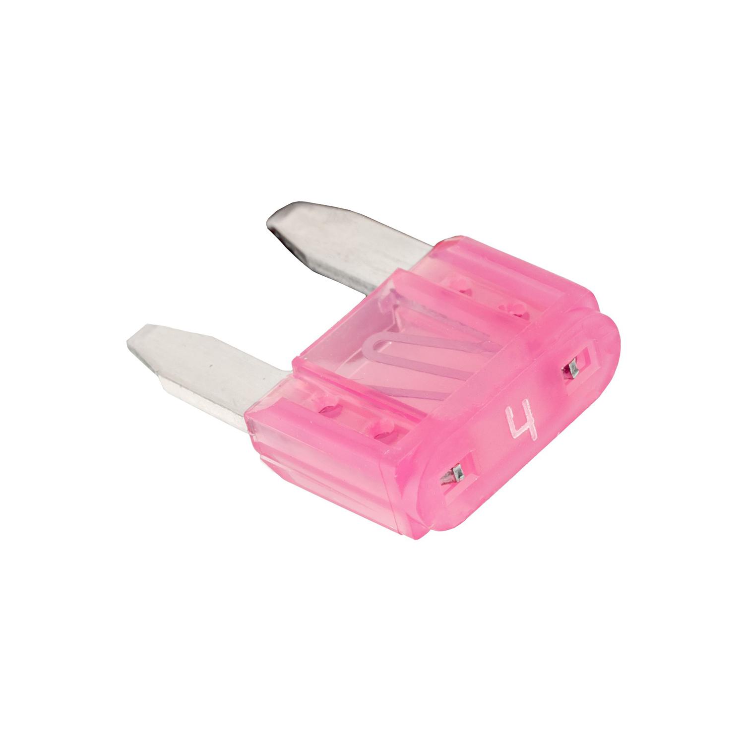 5 pcs/pk- Fuse - 4 Amps, Color Pink, Type Mini (ATM) Fuse