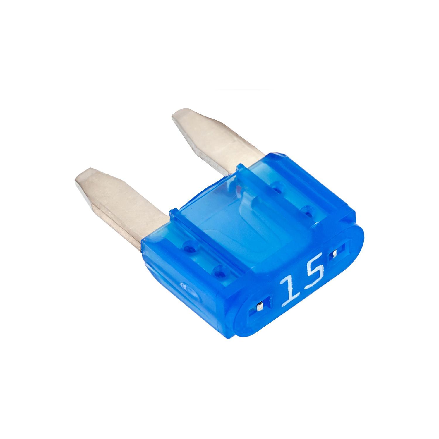 5 pcs/pk- Fuse - 15 Amps, Color Blue, Type Mini (ATM) Fuse
