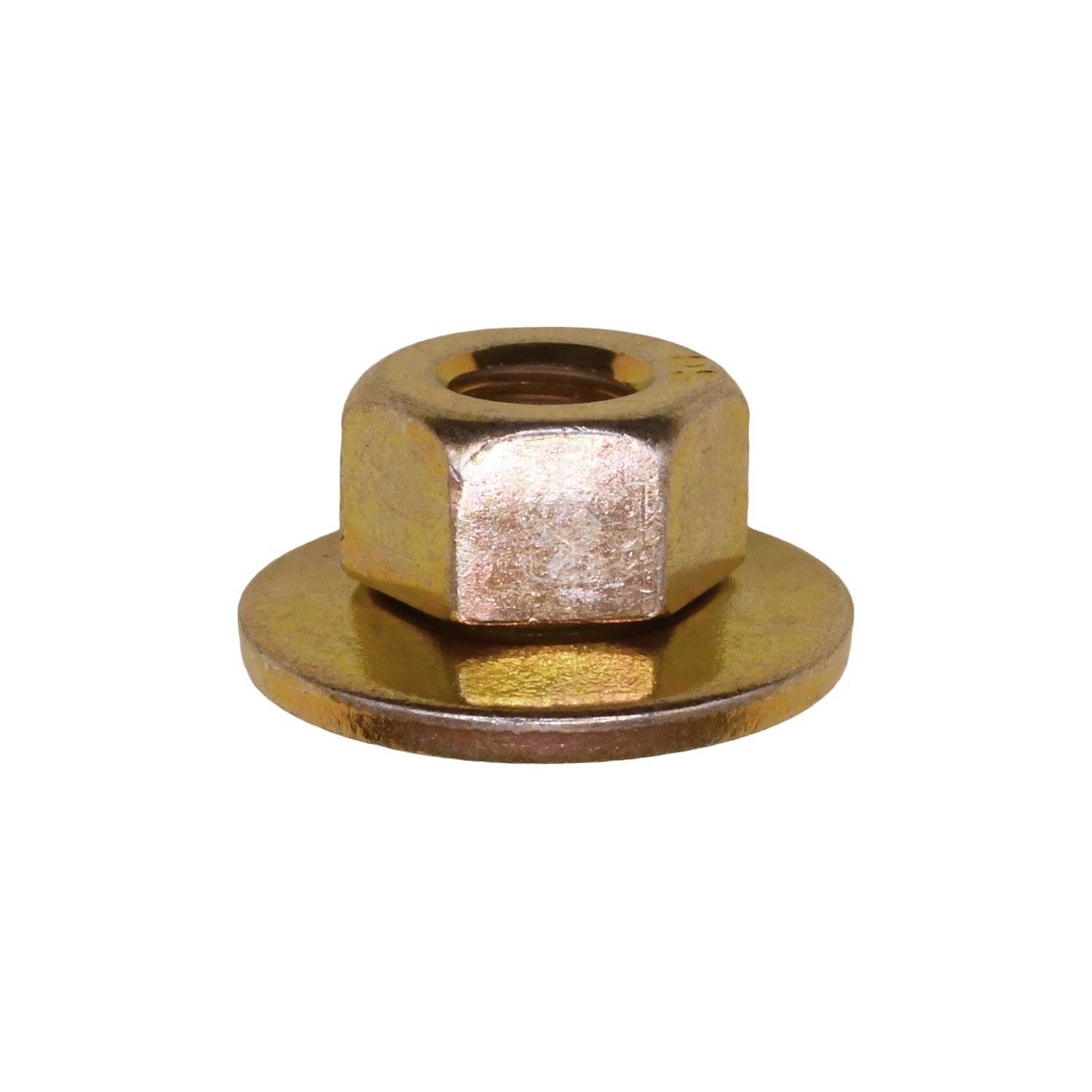 50 pcs/pk- M6-1.0 Free Spinning Washer Nut 19mm O.D., Finish Yellow Zinc Chromate