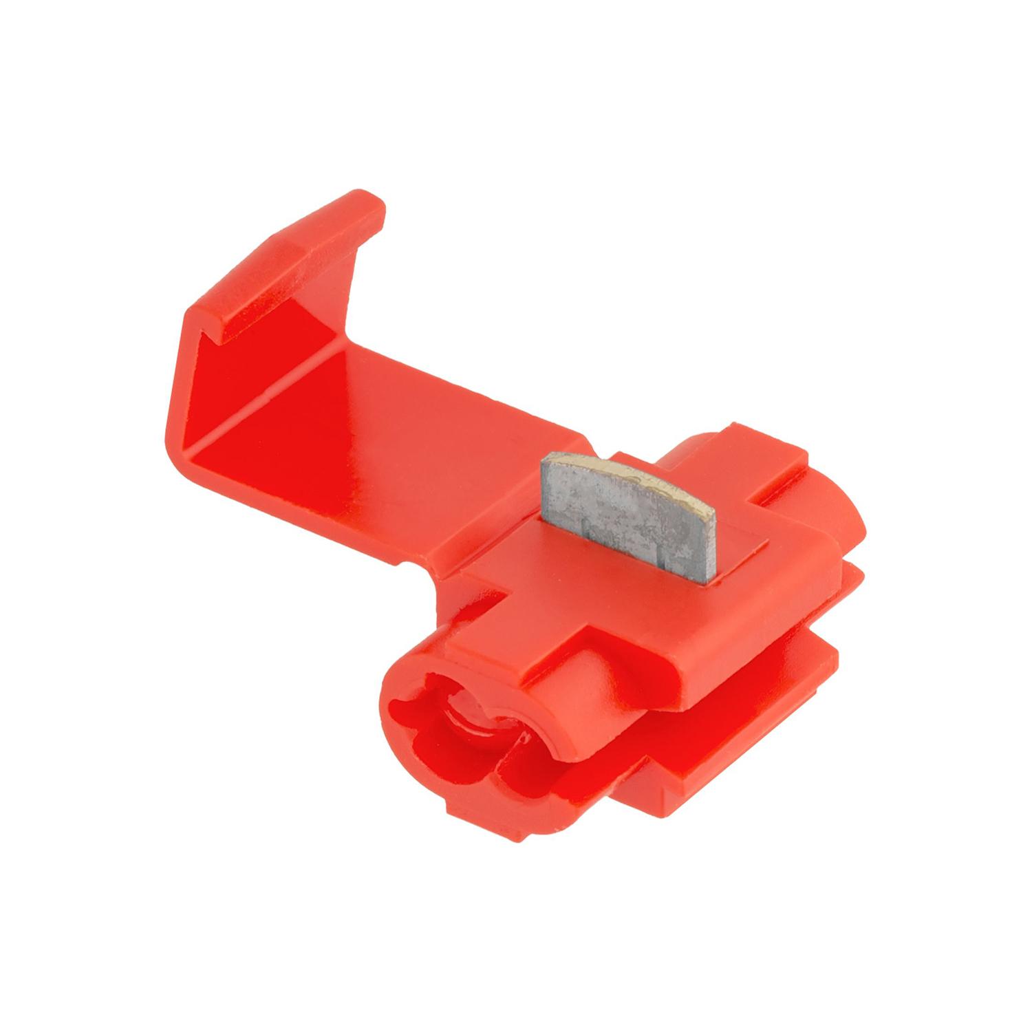 25 pcs/pk- Electrical Connector Tap Splice 22-18 Gauge Red, Type Self-Stripping Connector, Wire Gauge 22 to 18