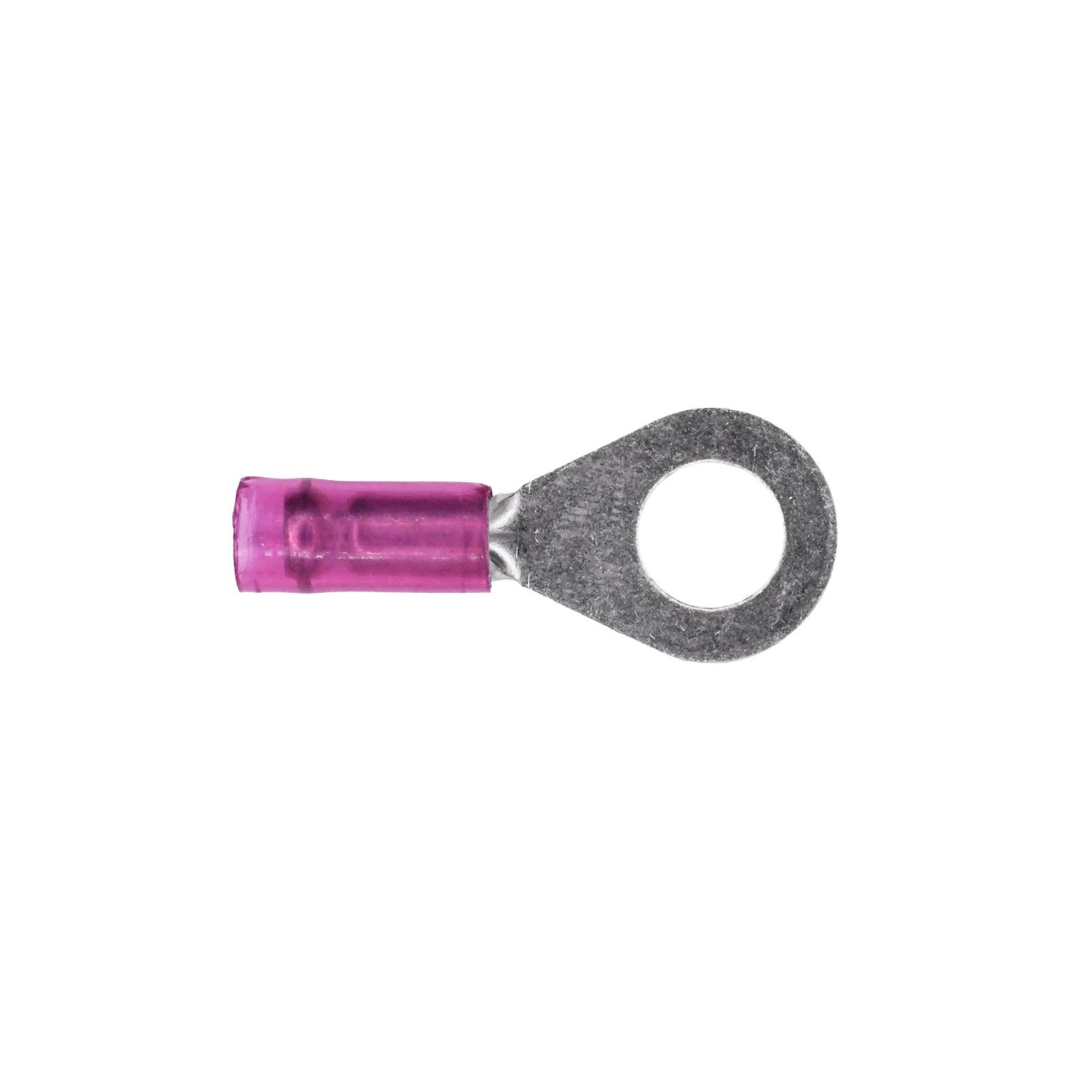 50 pcs/pk- Nylon Insulated Ring Terminal 22-18 Gauge 1/4