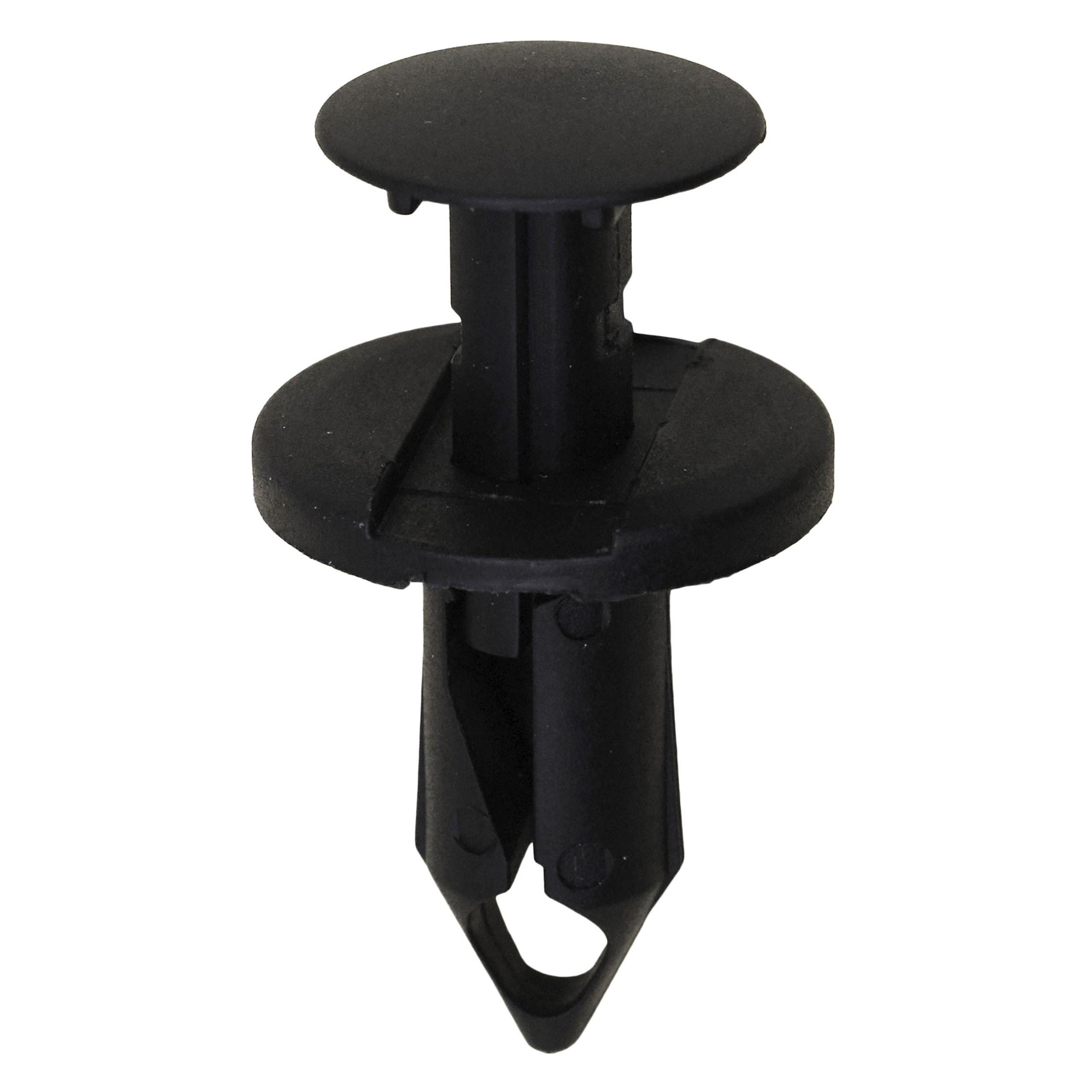 25 pcs/pk- 8mm Push-Type Retainer 20mm Head Diameter 20mm Length, Material Nylon, Color Black