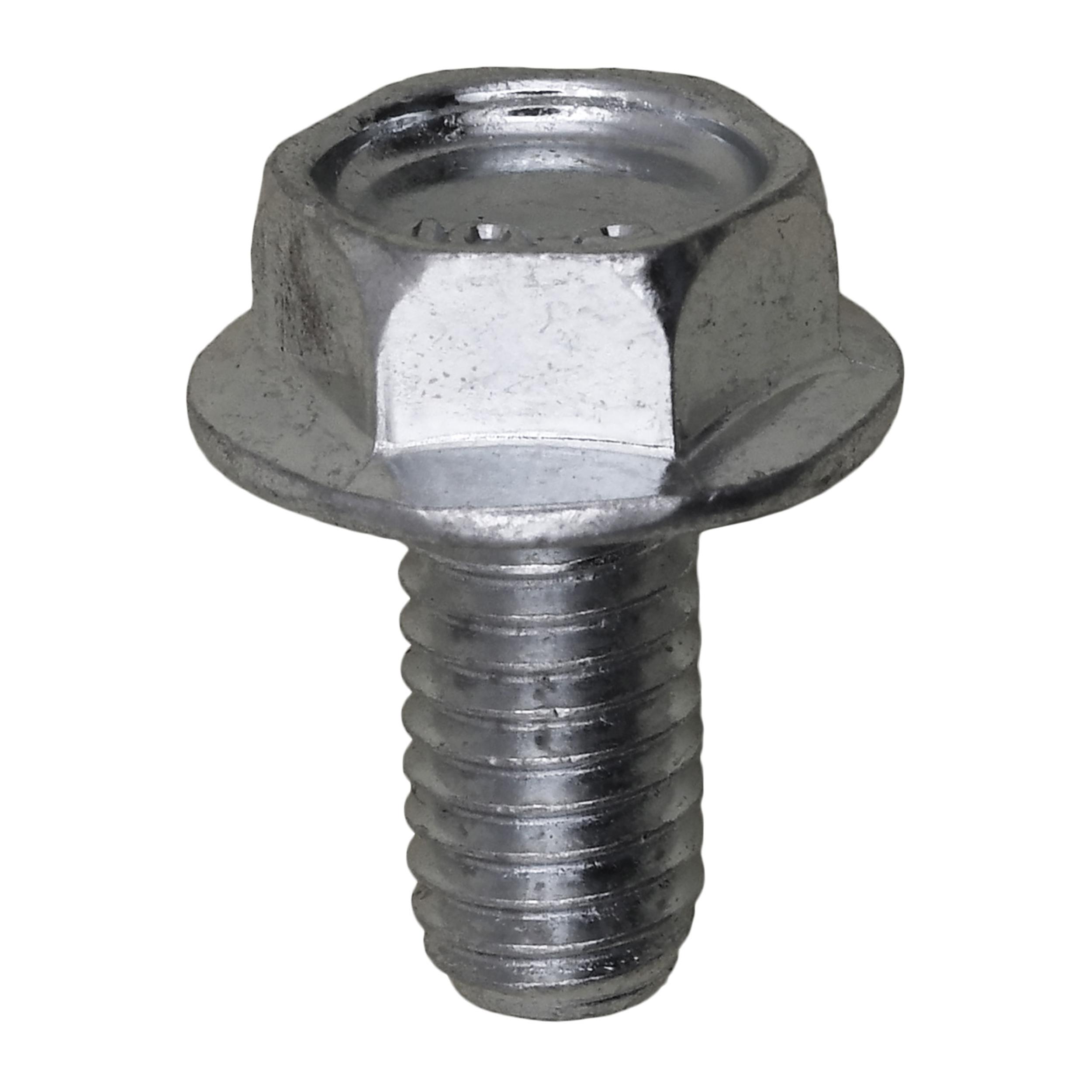 50 pcs/pk- Hex Flange License Plate Screw M6-1.0 x 12mm, Flange Diameter 14mm, Finish Zinc & Clear