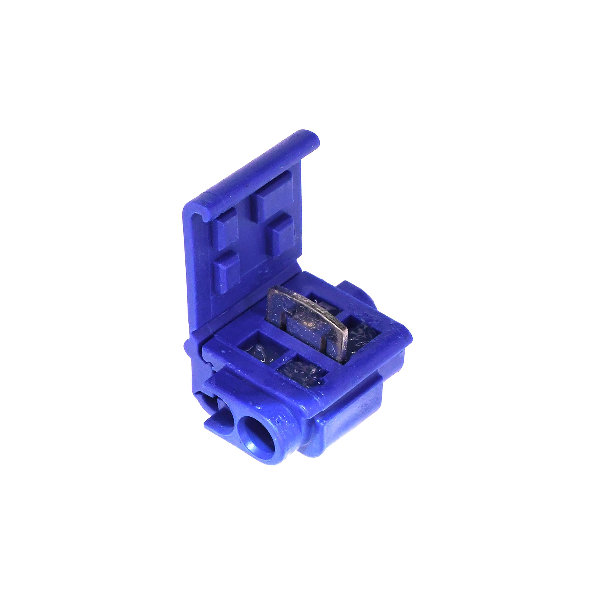 50 pcs/pk- Moisture Resistant Tap Connector 18-14 Gauge, Color Blue, Type Self-Stripping Connector, Wire Gauge 18 to 14