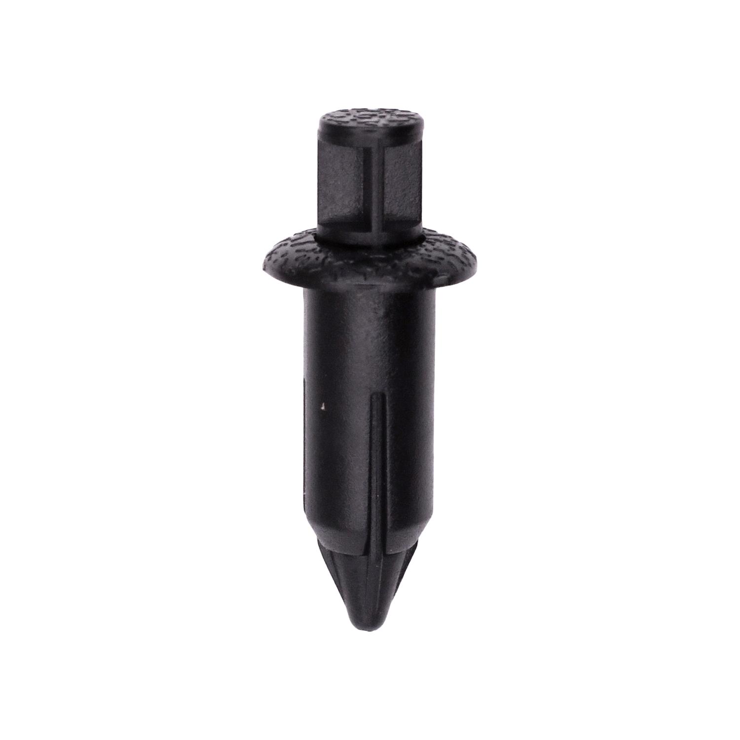 10 pcs/pk- 7mm Radiator Grille Retainer 11mm Head Diameter, Rivet Length 14mm, Color Black, Type Push-Type with Drive P