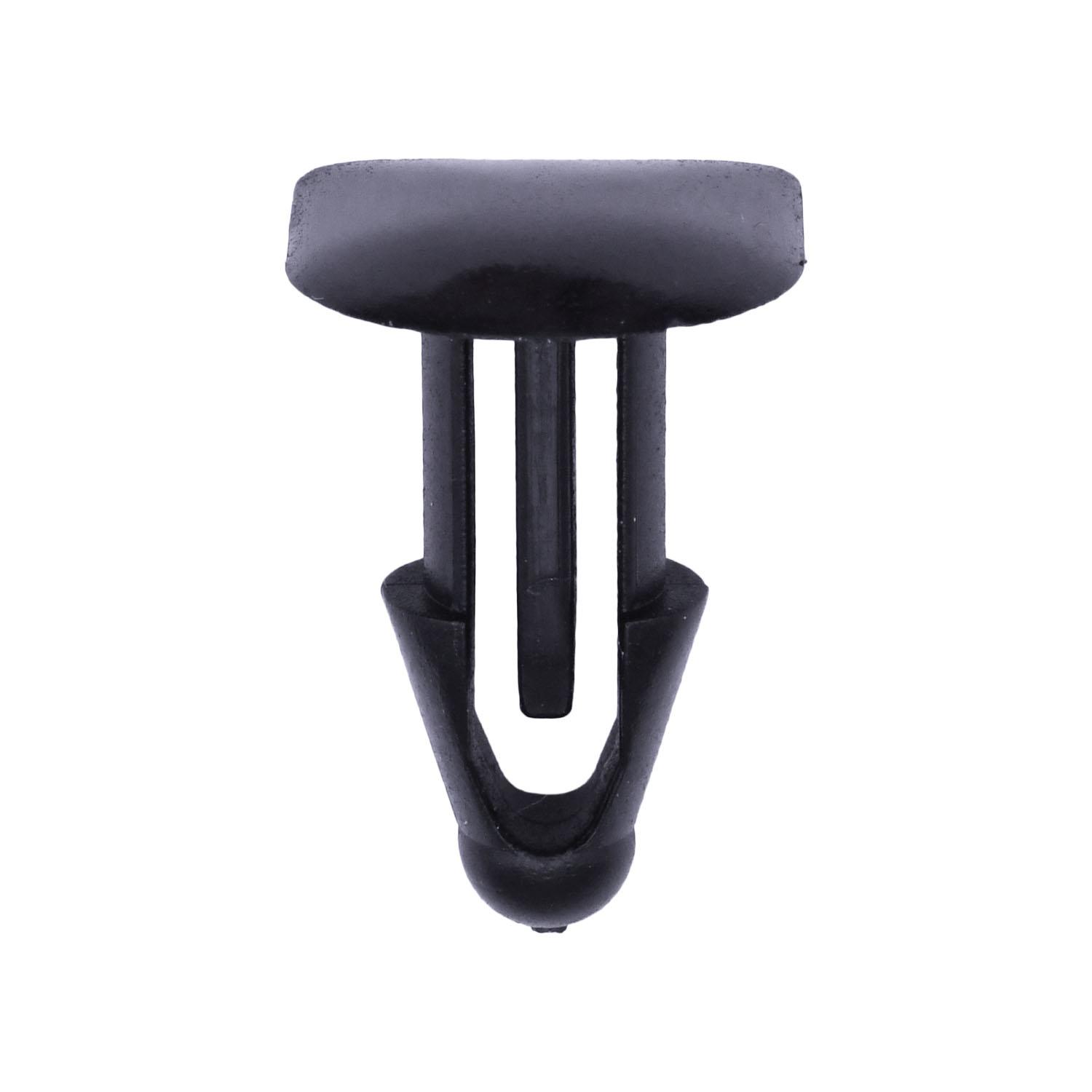 5 pcs/pk- Retaining Clip 14mm x 15mm Head 19mm Length, Material Nylon, Color Black, Type Single Head