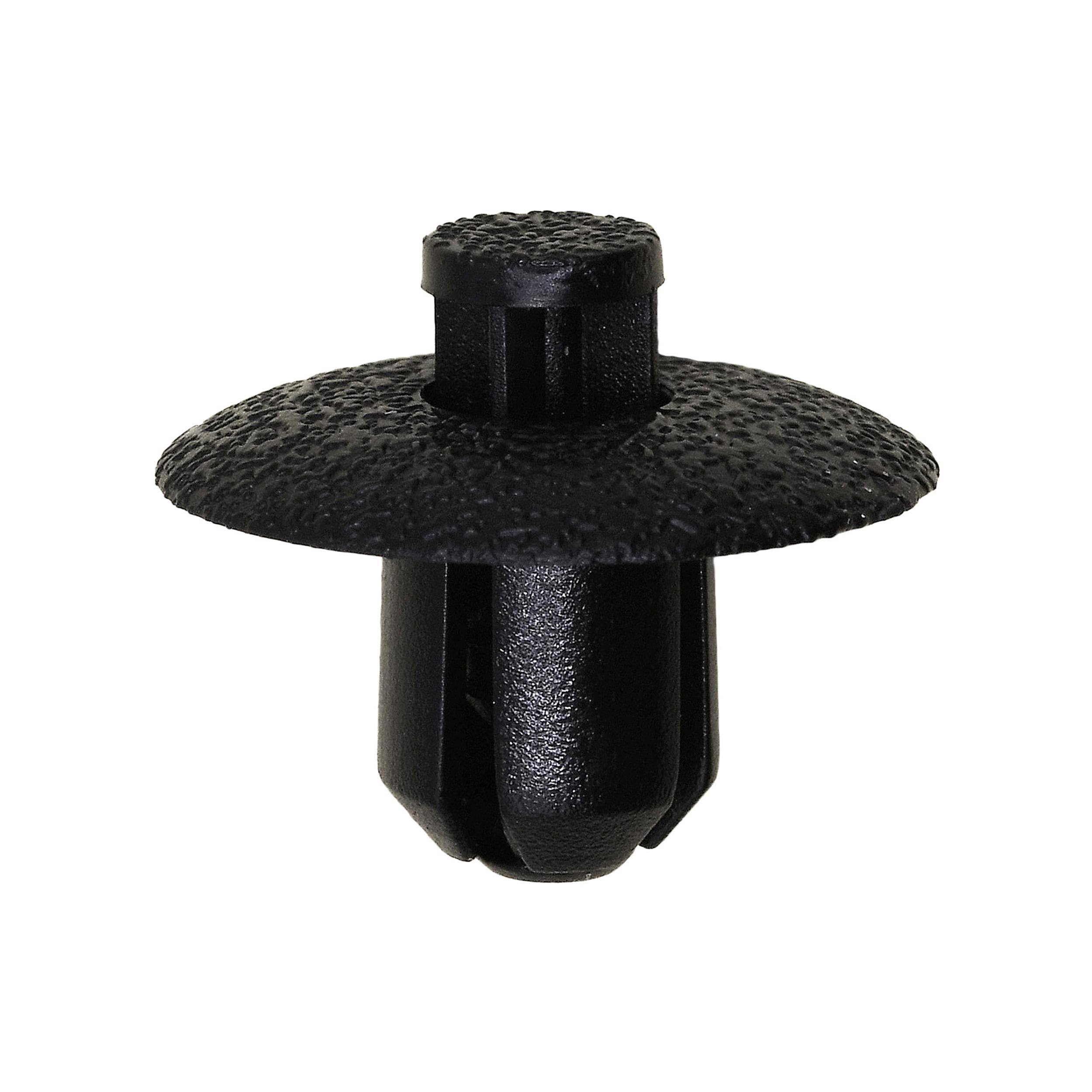 10 pcs/pk- Push-Type Retainer 17mm Head Diameter 9mm Length, Color Black, Type Push-Type with Drive P