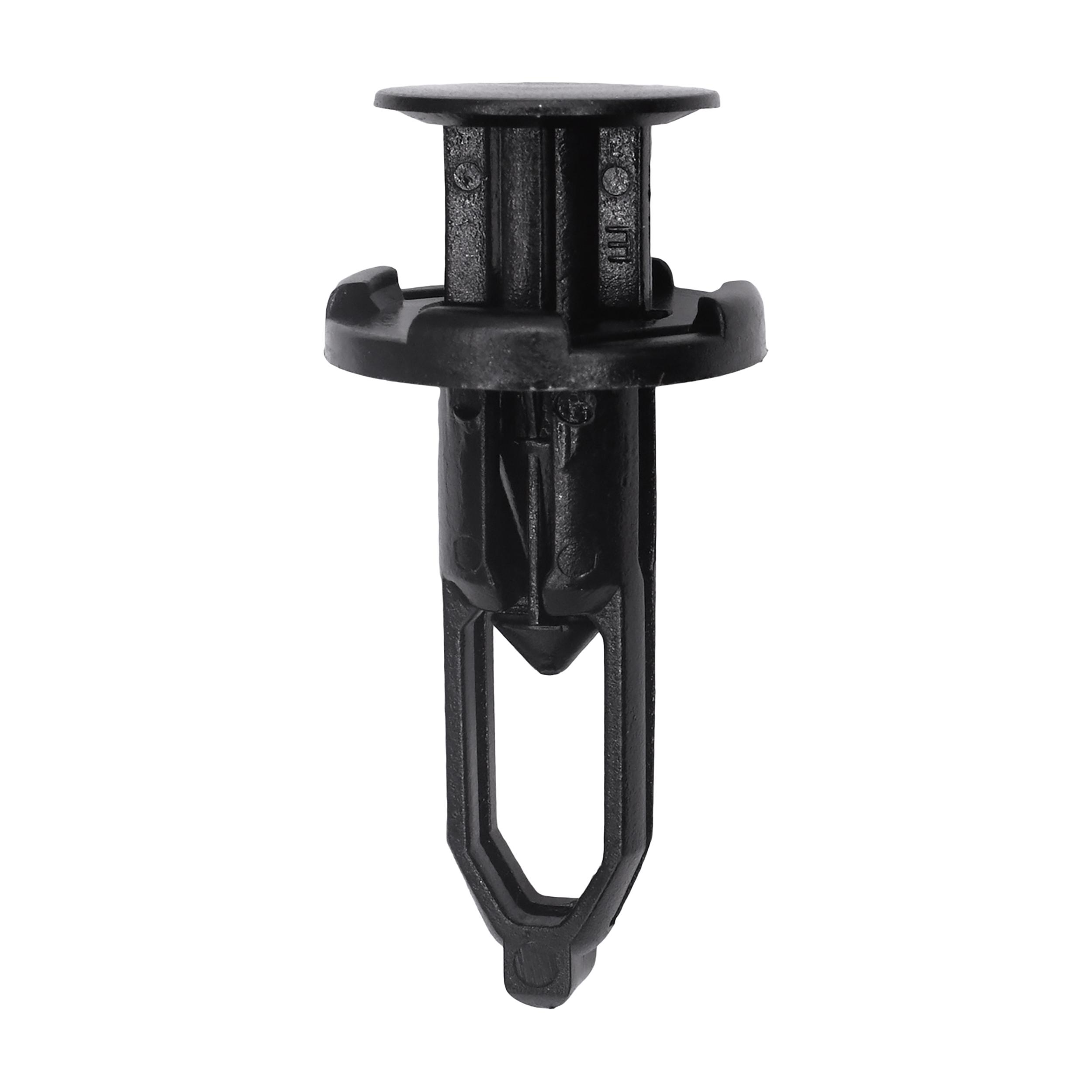 6 pcs/pk- 9mm Push-Type Retainer, Head Diameter 18mm, Rivet Length 28mm, Color Black