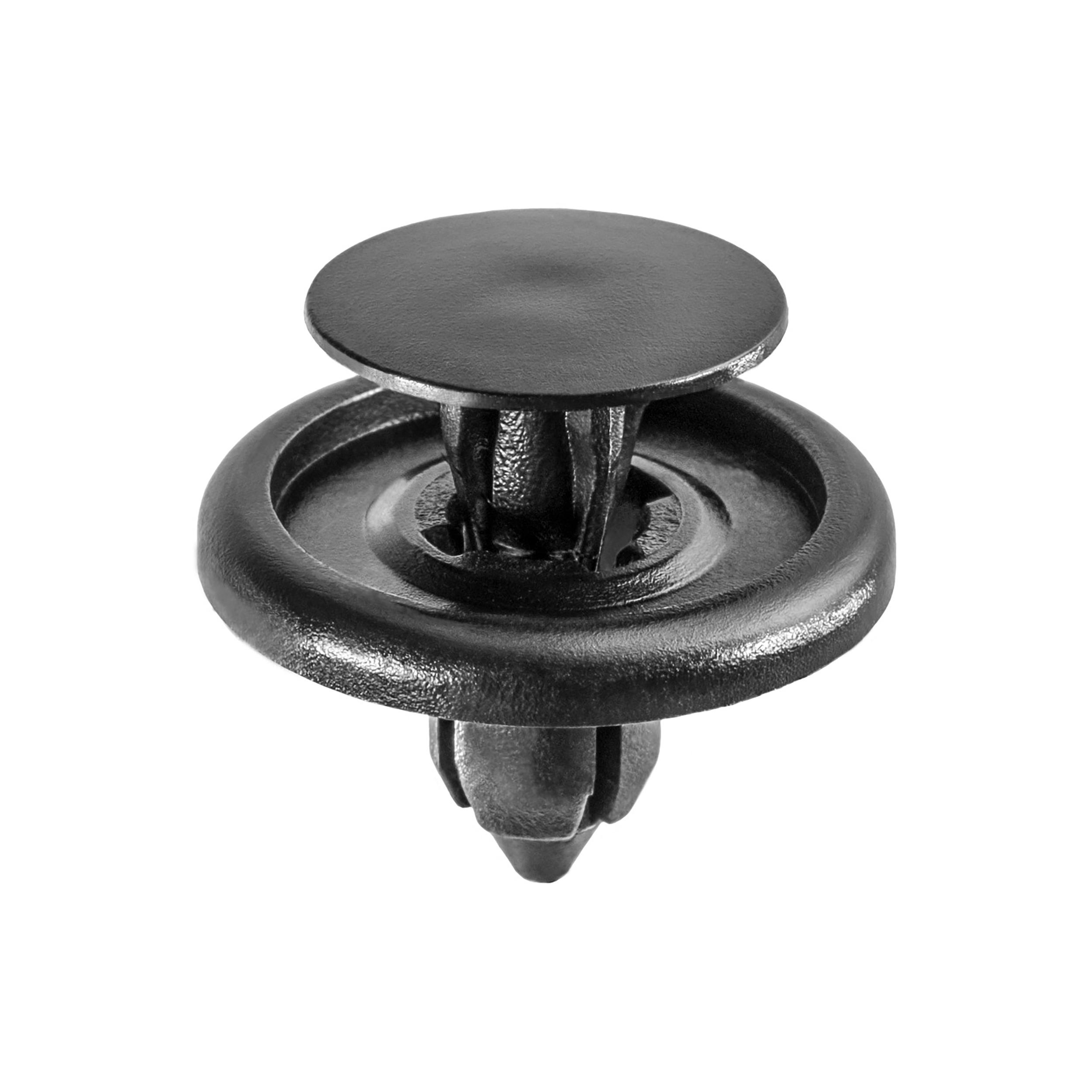 15 pcs/pk- 7mm Push-Type Retainer, Head Diameter 20mm, Rivet Length 8mm, Color Black, Type Push-Type with Drive P