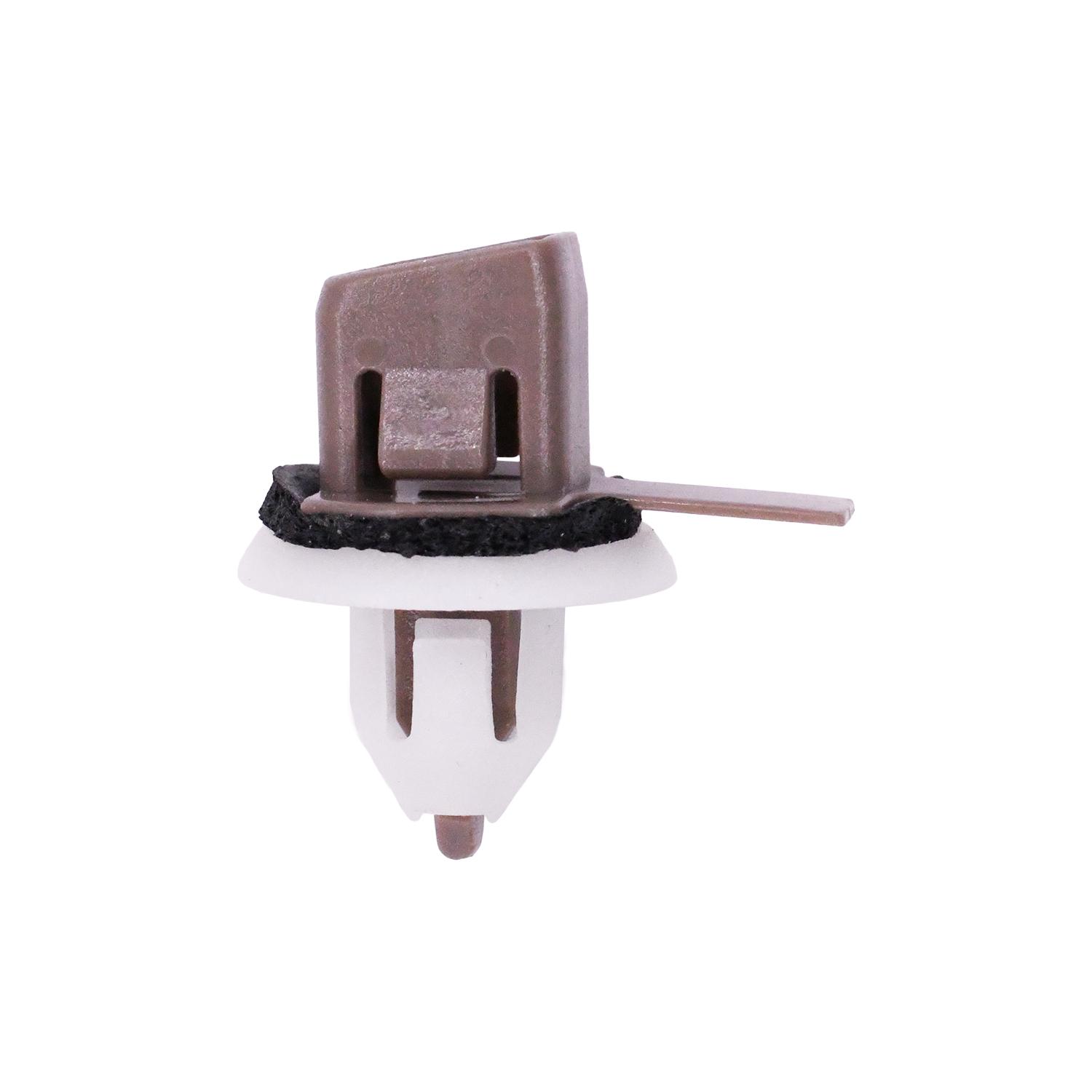 10 pcs/pk- Door Lower Moulding Clip, Material Nylon, Color Brown & White