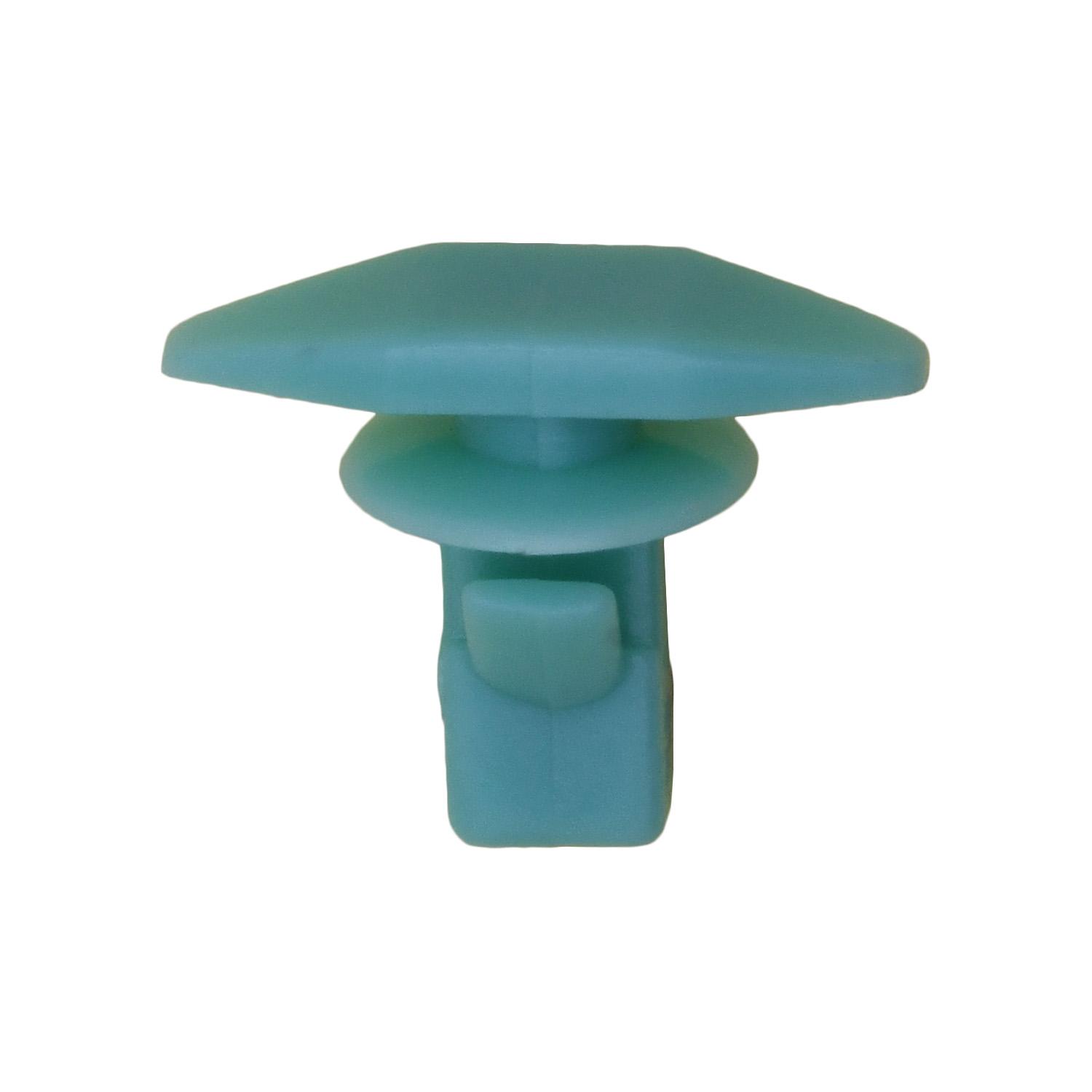 100 pcs/pk- Weatherstrip Retainer 5mm x 15mm Head Size, Rivet Length 10mm, Material Nylon, Color Green, Type Double Head