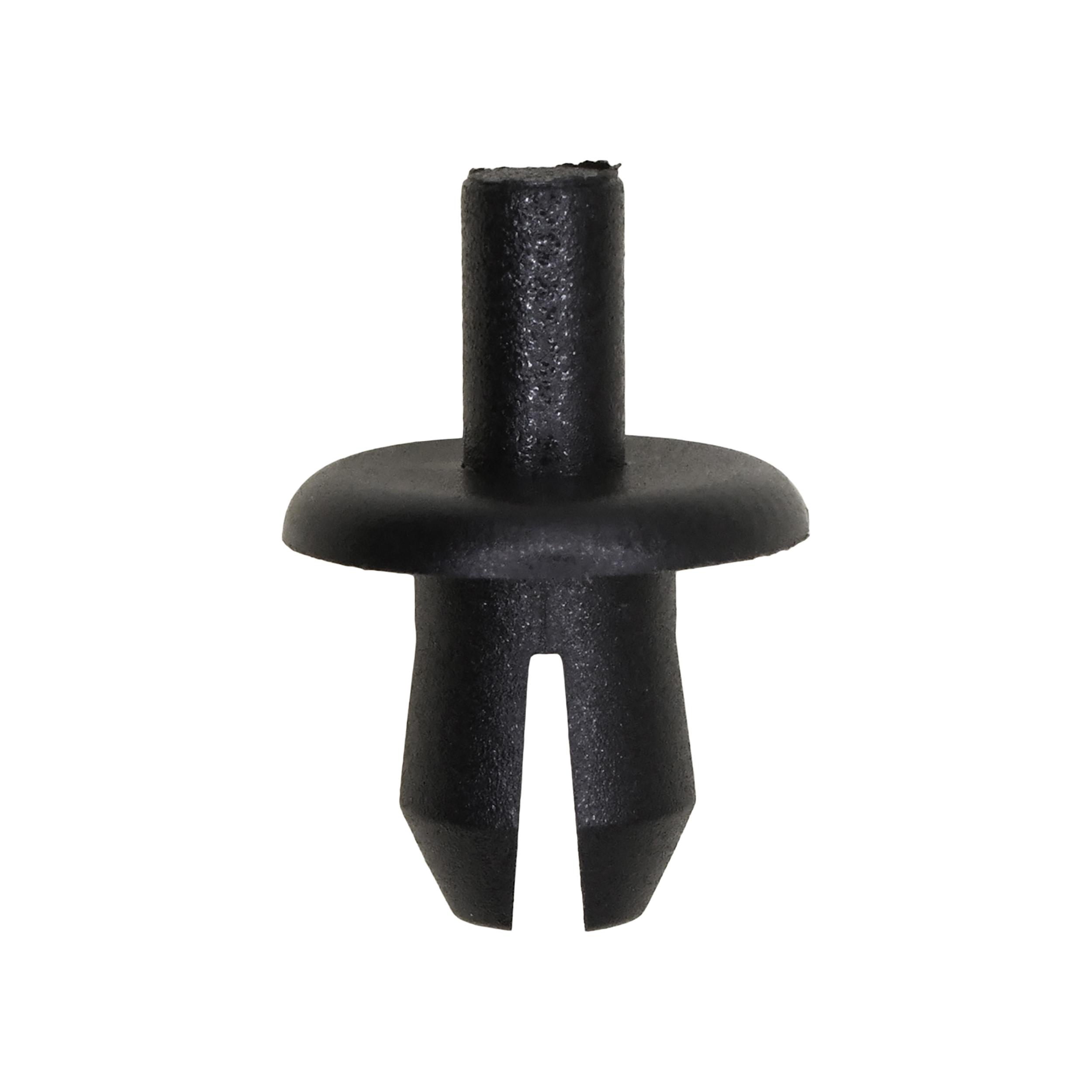 25 pcs/pk- 8mm Push-Type Retainer 16mm Head Diameter 12mm Stem Length, Color Black, Type Push-Type with Open End