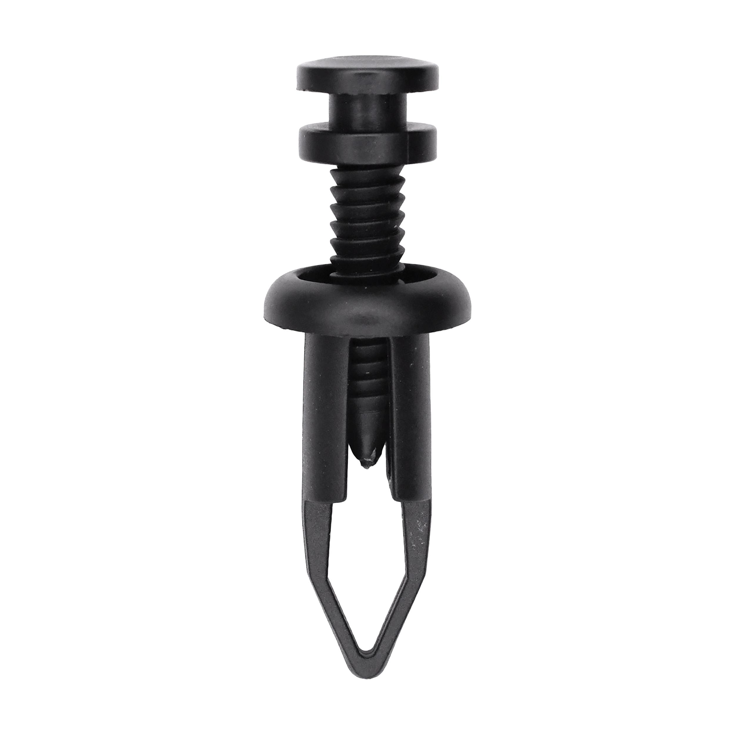 10 pcs/pk- 9mm Front Bumper Retainer 15mm Head Diameter, Rivet Length 27mm, Color Black, Type Miscellaneous
