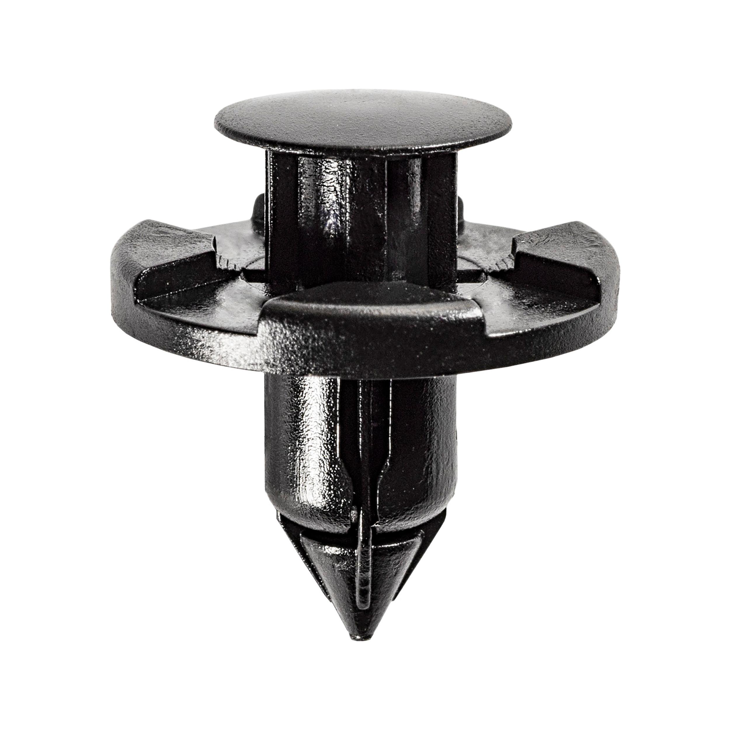 15 pcs/pk- 8mm Push-Type Retainer 20mm Head Diameter 9mm Stem Length, Color Black, Type Push-Type with Drive P