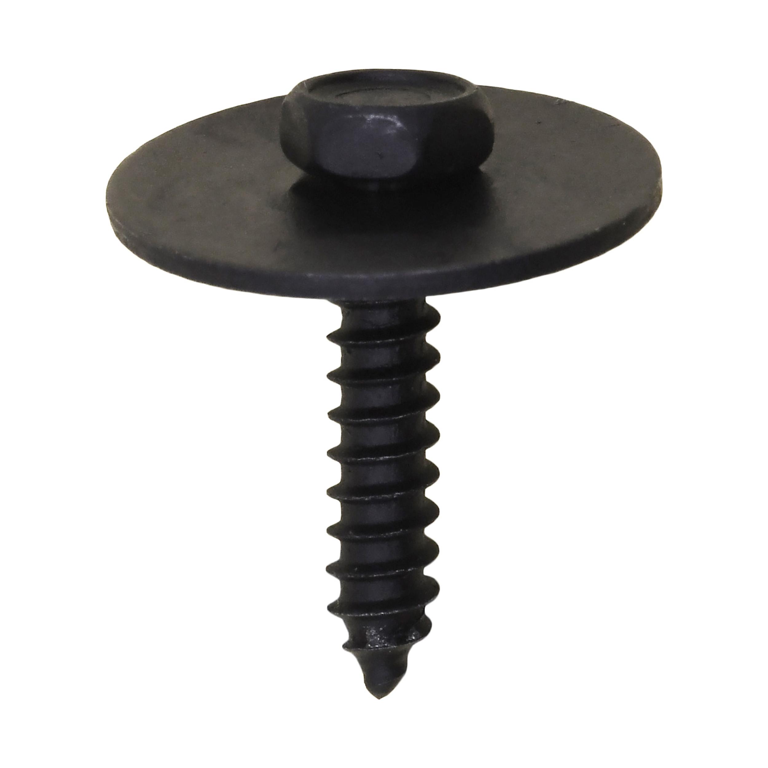 50 pcs/pk- M4.2-1.41 x 20mm Hex Head Sems Tapping Screw Black, Head Style Hex Sems, Point Type A/AB, Finish Black Phosphate