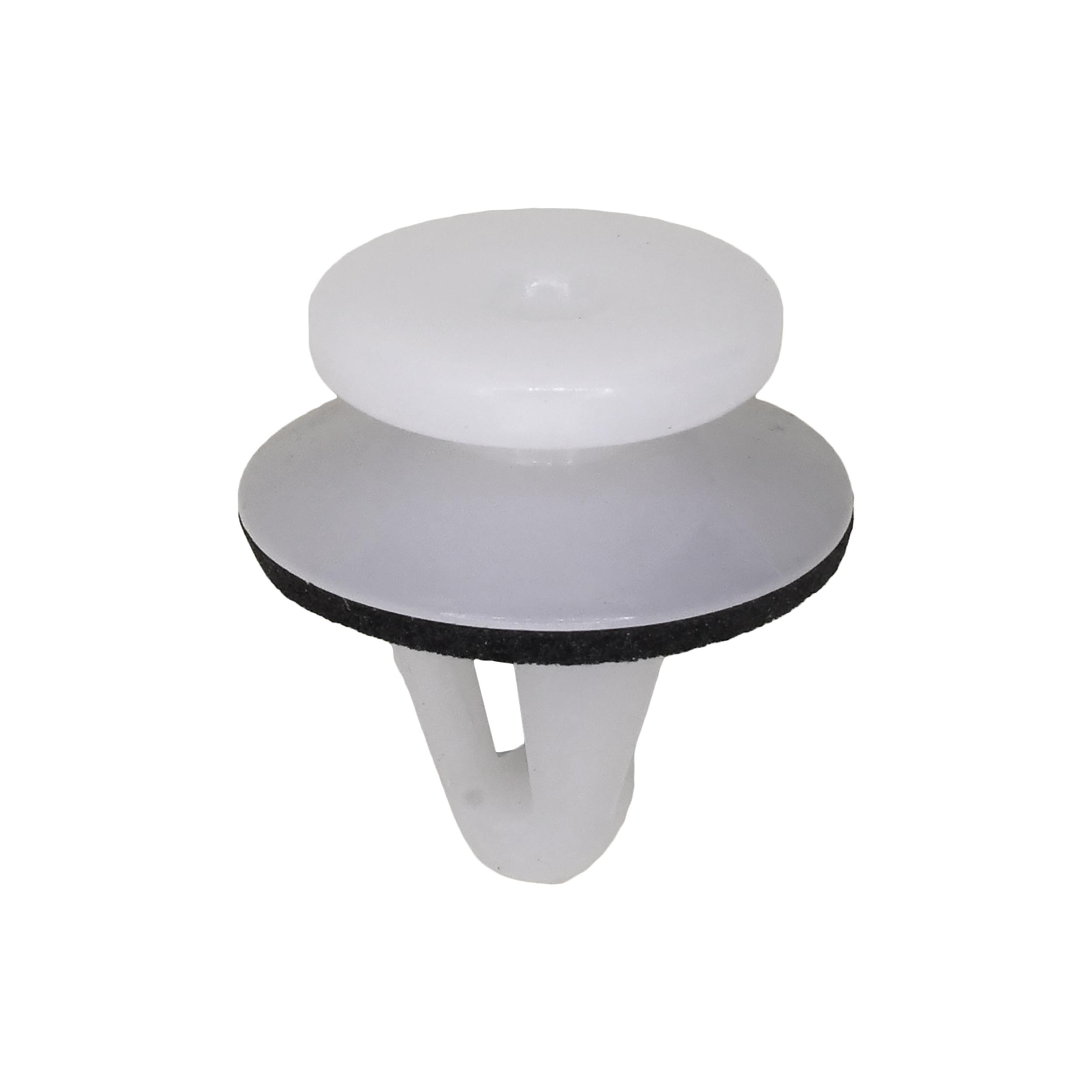 15 pcs/pk- Moulding Trim Retainer 11mm Stem Length, Material Nylon, Color White, Type Double Head