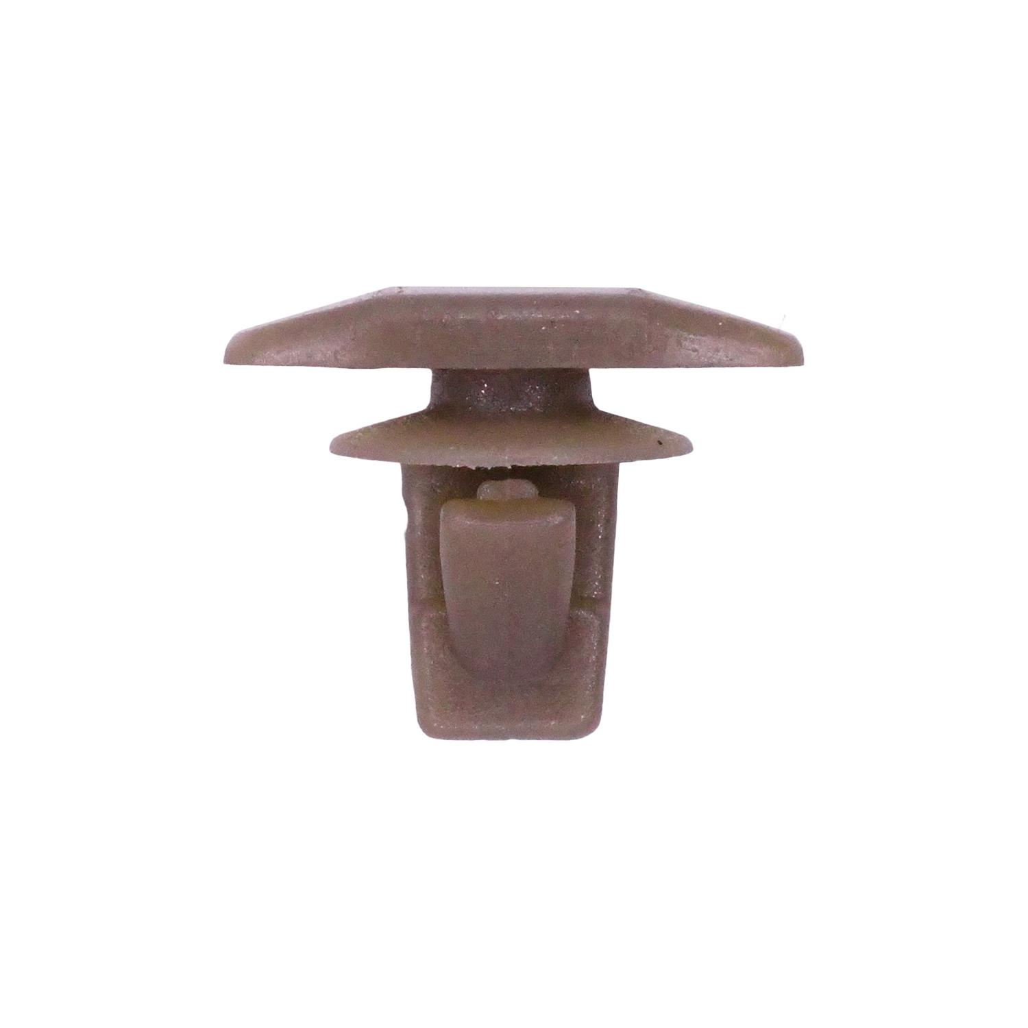 25 pcs/pk- Weatherstrip Retainer 5mm x 13mm Head Size, Rivet Length 6mm, Material Nylon, Color Brown, Type Double Head