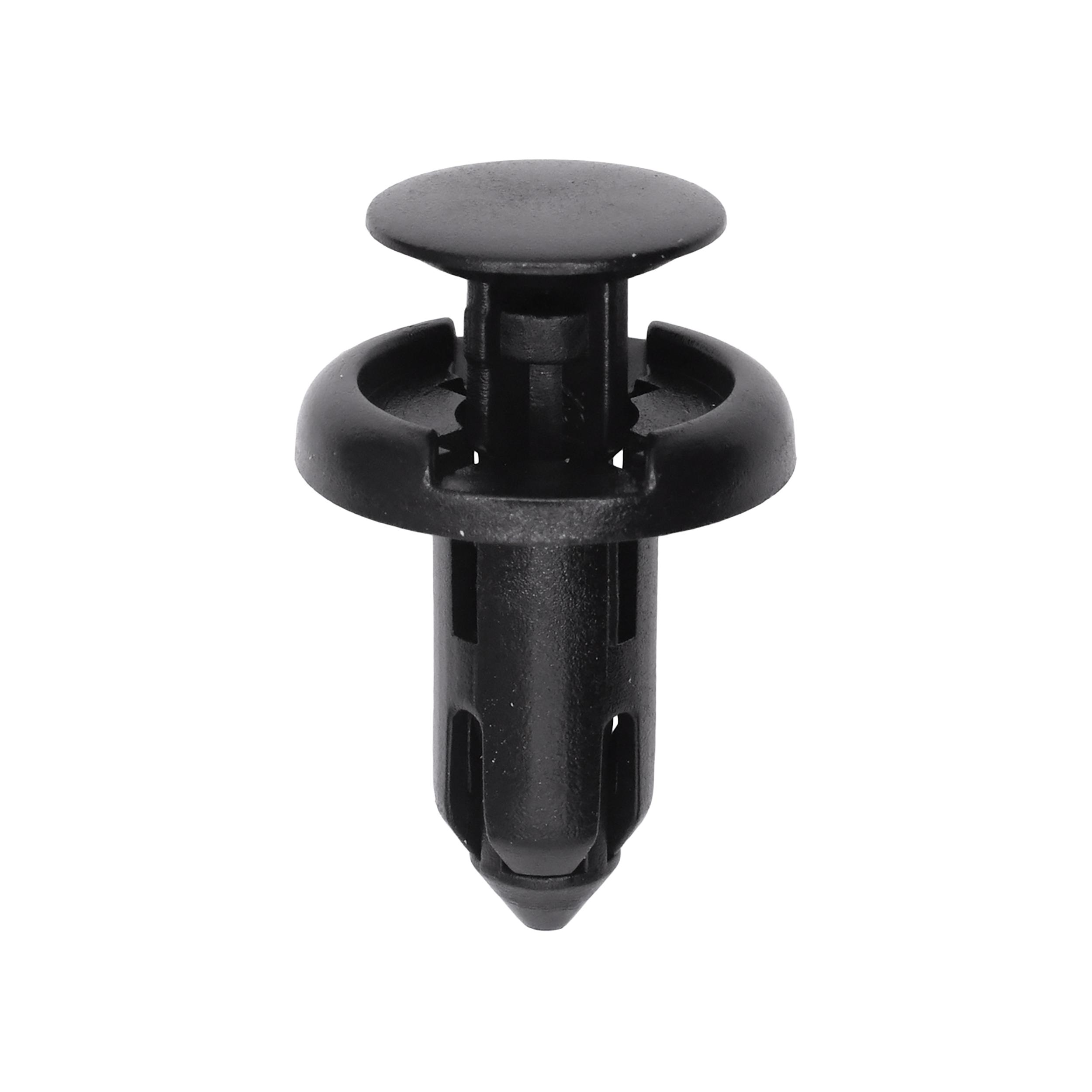 15 pcs/pk- Push-Type Retainer 18mm Head Diameter, Rivet Length 15mm, Material Nylon, Color Black