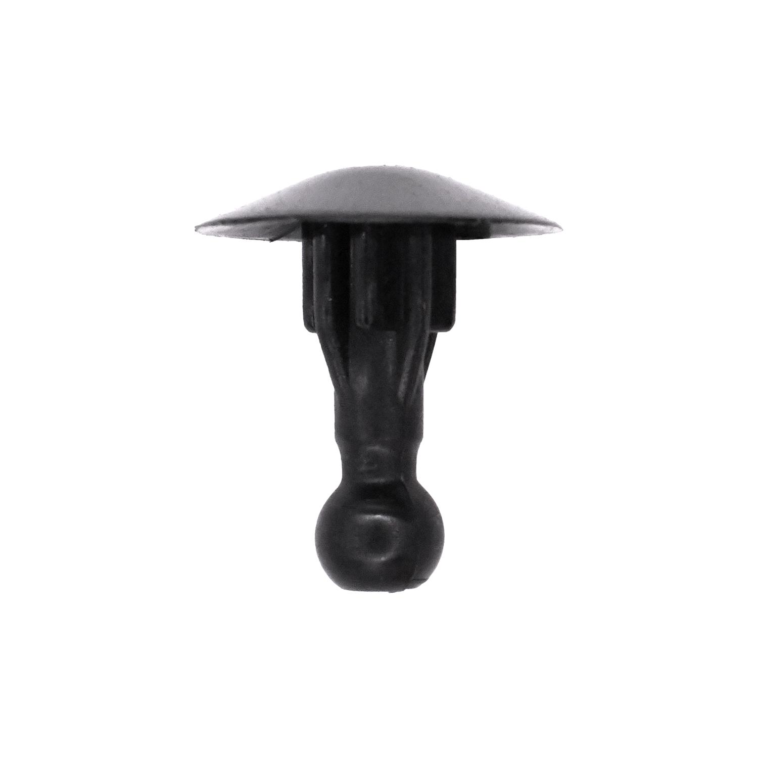 10 pcs/pk- Cowl Vent Pin Retainer 16mm Head Diameter, Rivet Length 17mm, Material Nylon, Color Black