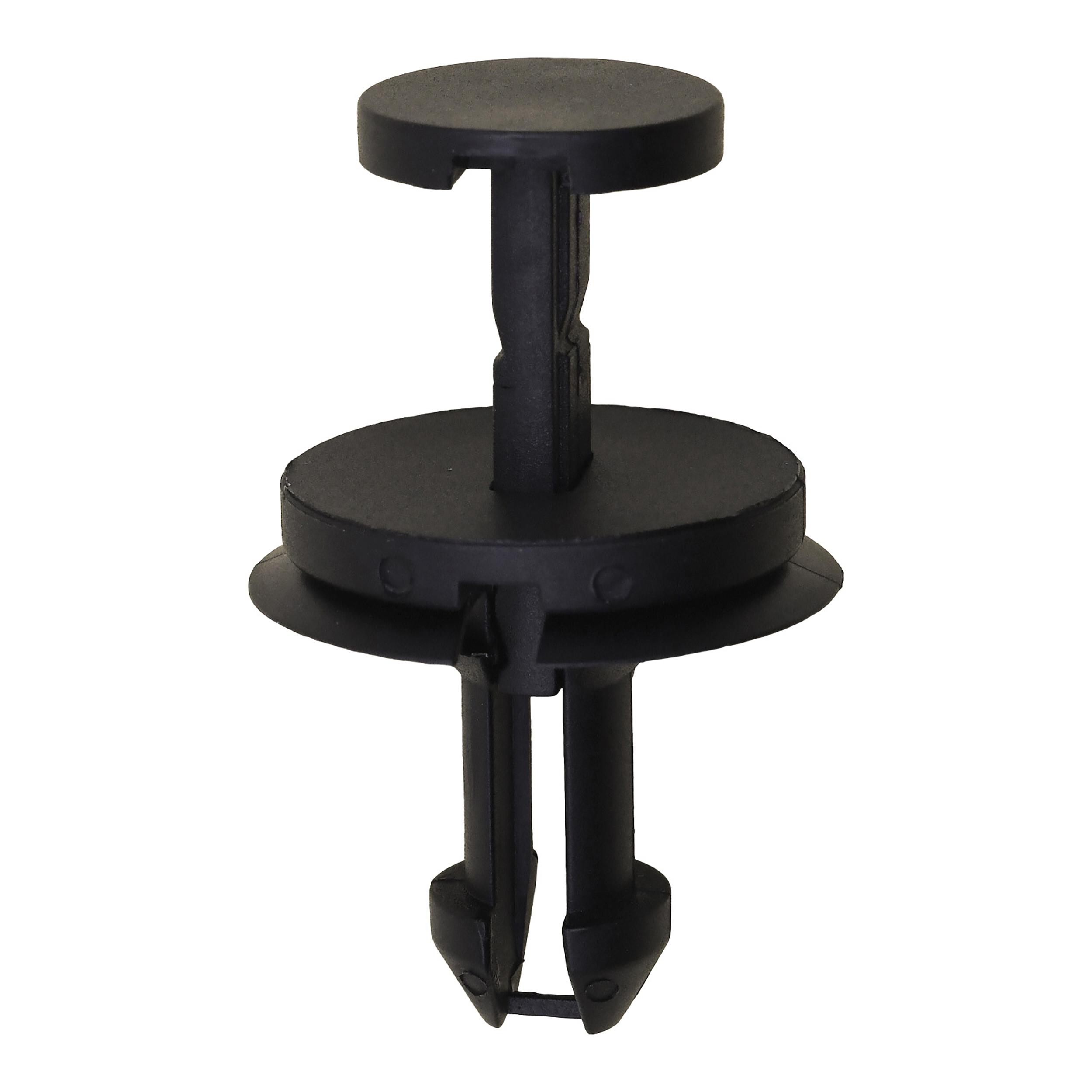 15 pcs/pk- Front Air Deflector Retainer 24mm Stem Length, Head Diameter 26mm, Flange Diameter 30mm, Material Nylon, Color Black
