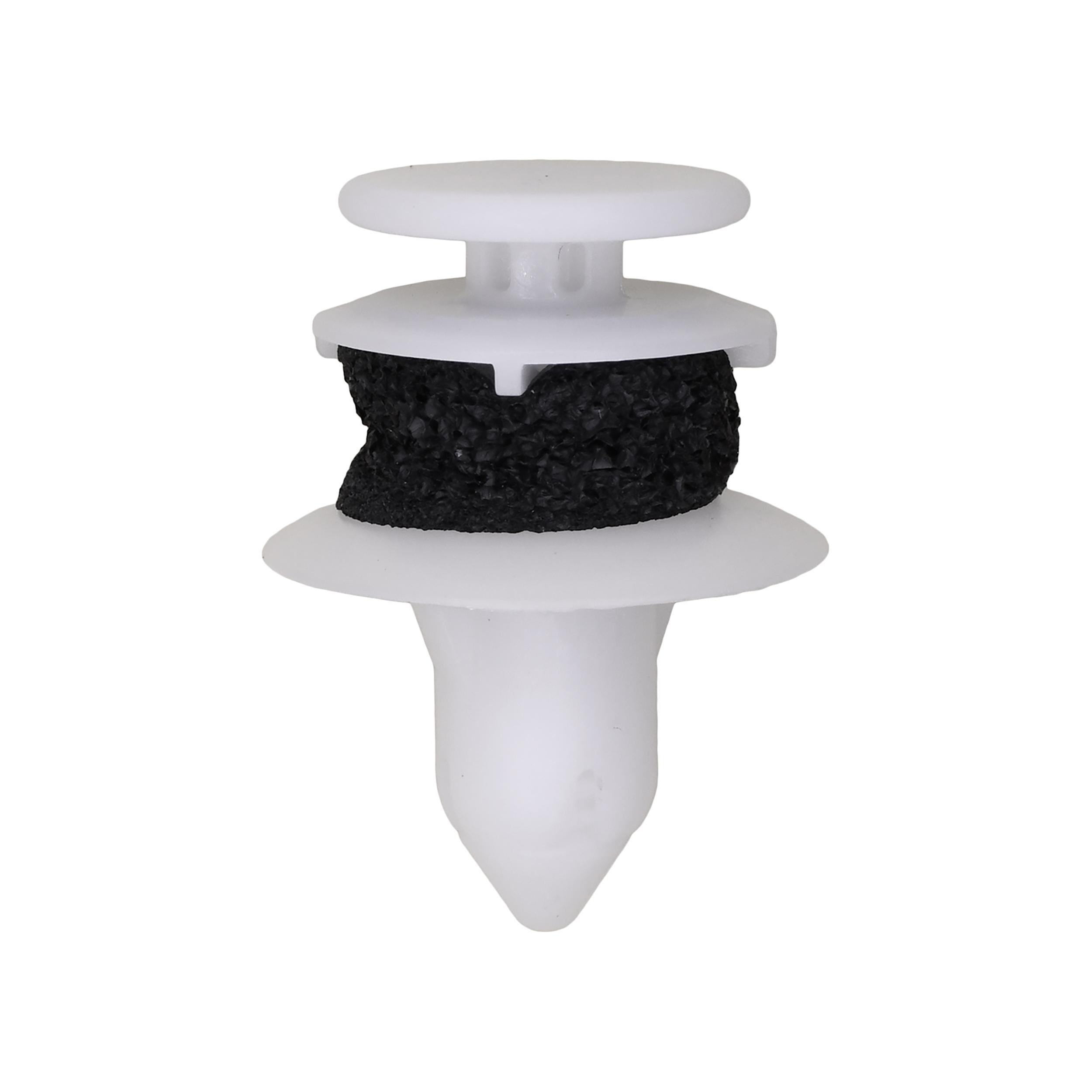 15 pcs/pk- Trim Panel Retainer with Sealer White, Rivet Length 15mm, Material Nylon, Type Miscellaneous