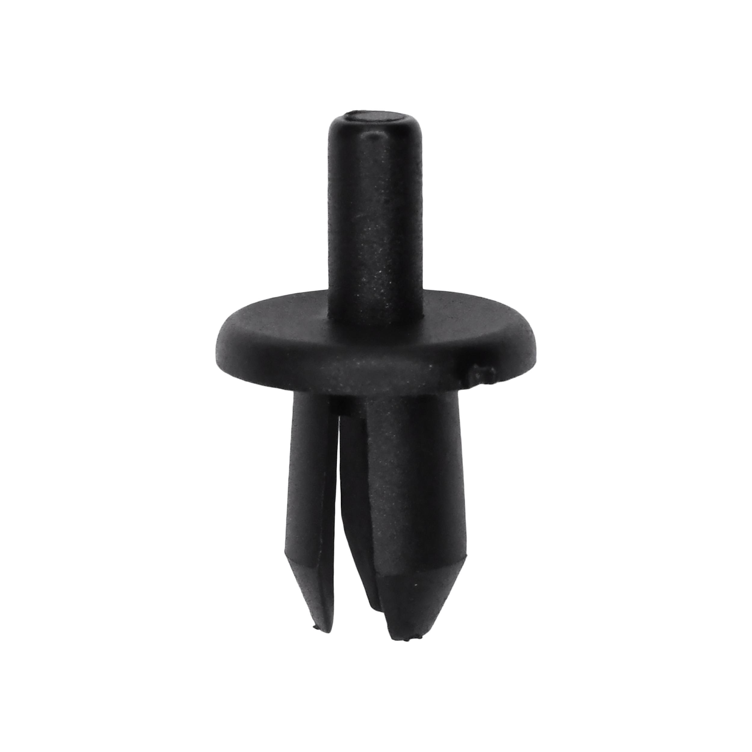 15 pcs/pk- 9mm Rocker Panel Retainer 16mm Head Diameter, Rivet Length 14mm, Color Black, Type Push-Type with Open End