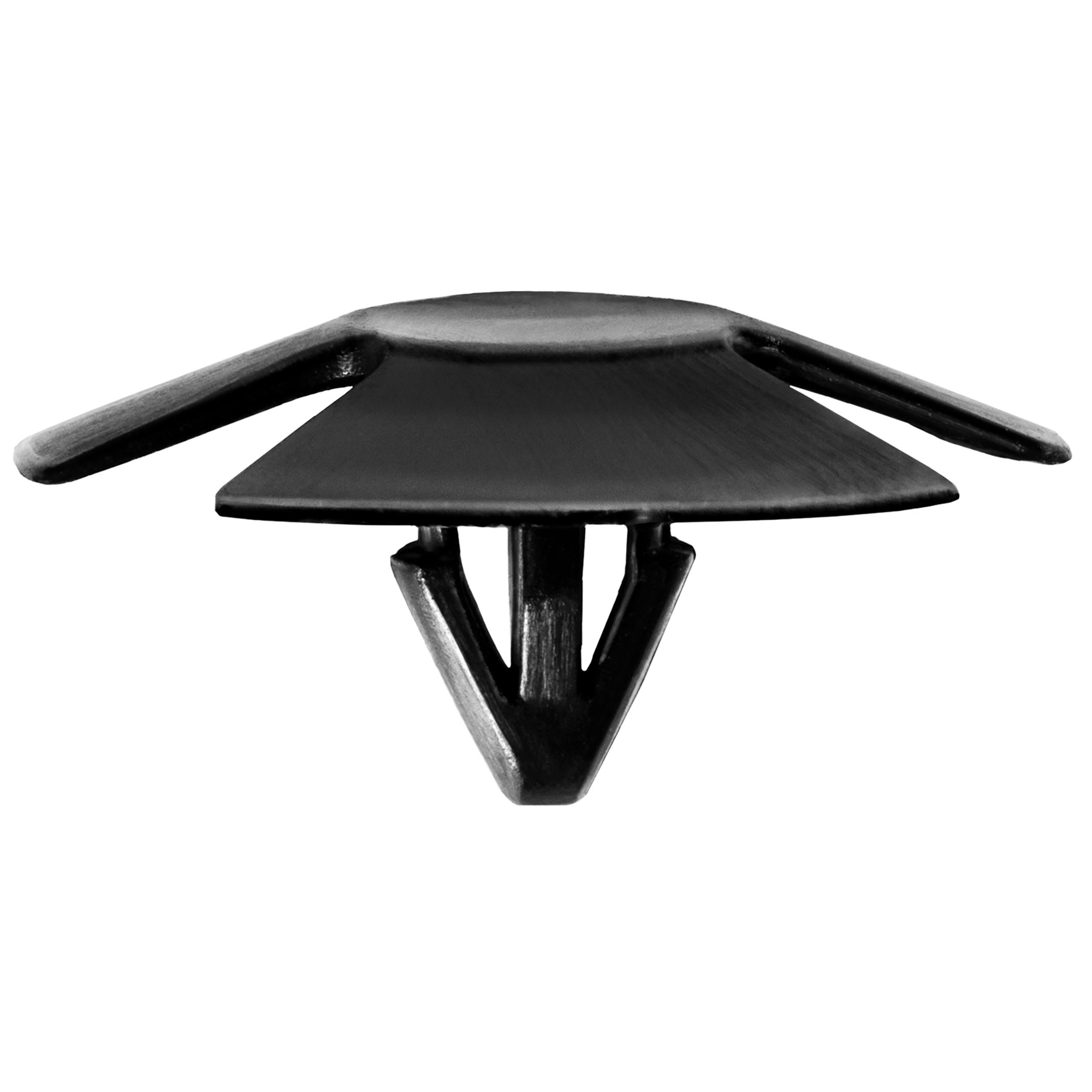 50 pcs/pk- Hood Insulation Retainer Black Nylon, Head Diameter 30mm, Rivet Length 12mm, Type Single Head